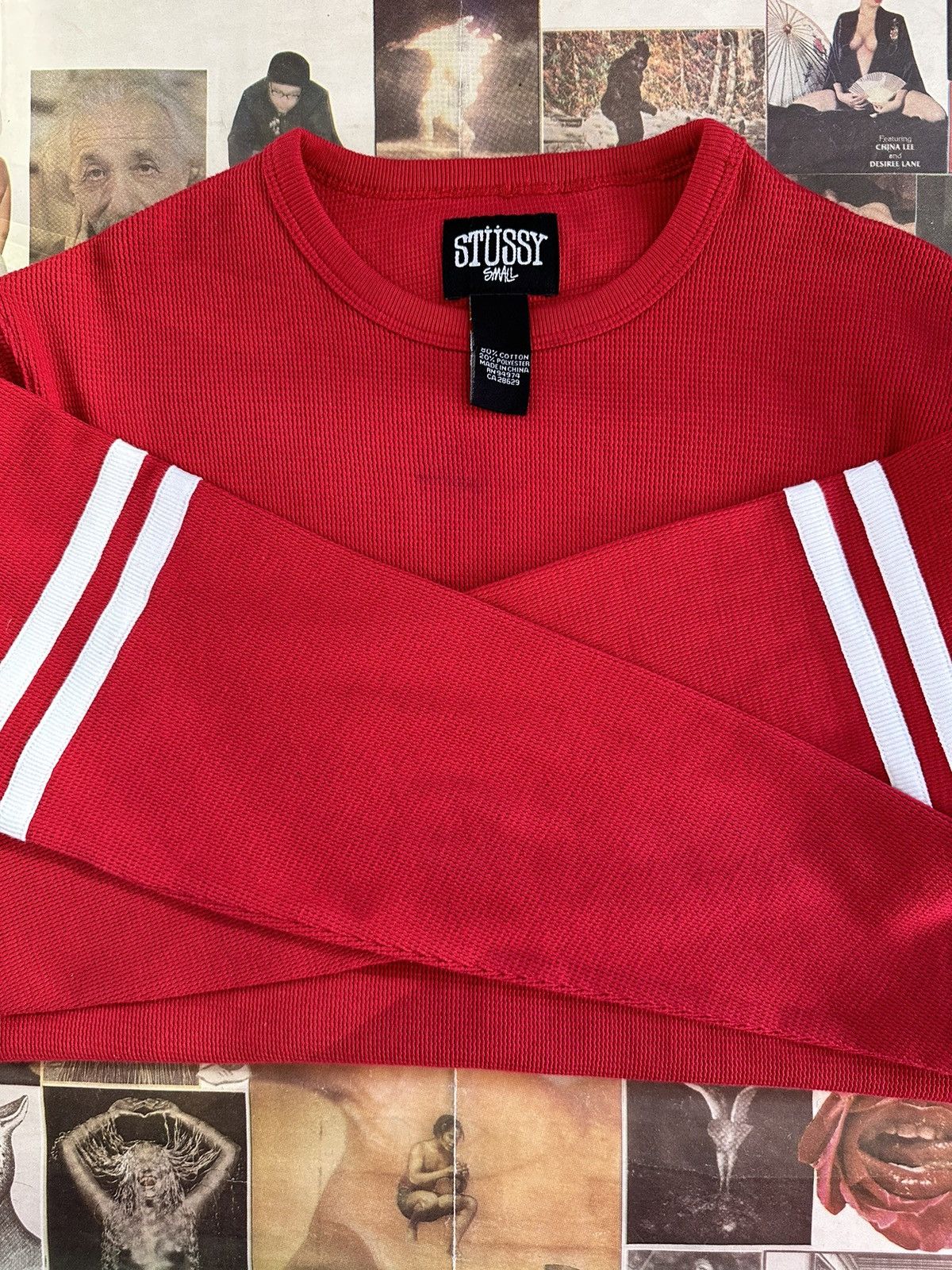 Stussy Vintage 90's Striped long sleeve waffle knit thermal Stussy Vintage 90's Striped long sleeve waffle knit thermal