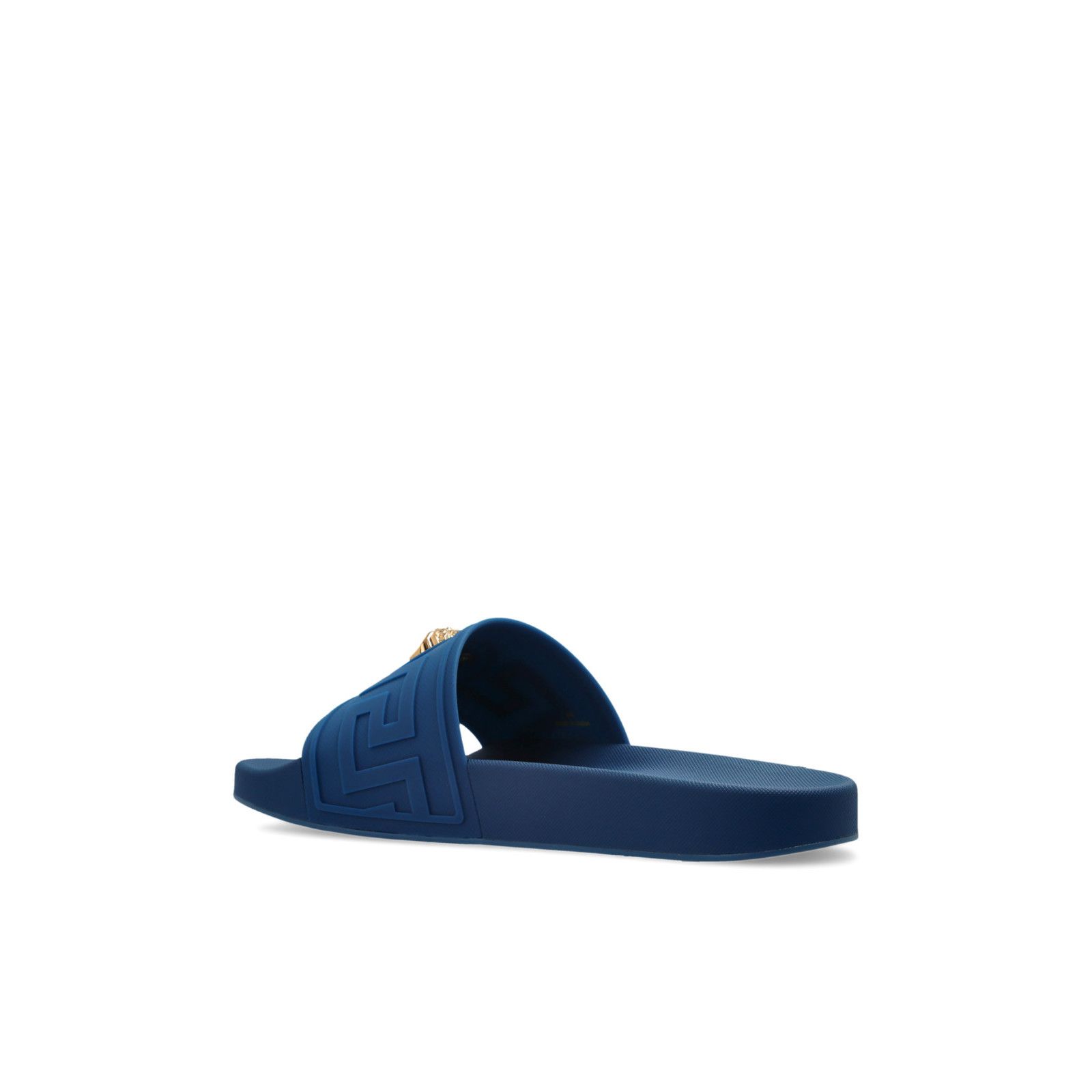 VERSACE Navy Blue Rubber Flip-Flops With Medusa Head New And