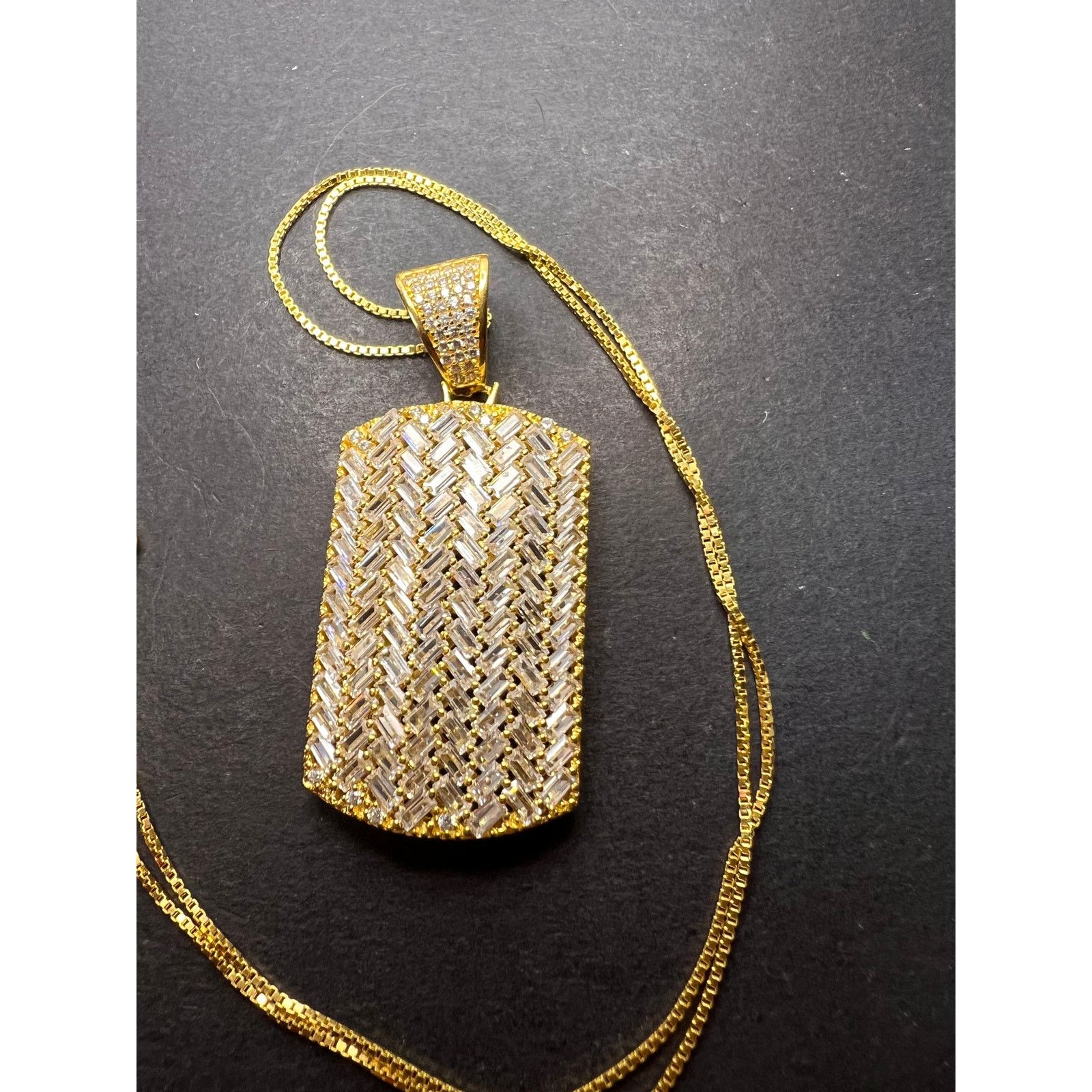 Other NEW Cubic Zirconia Gold Over Silver Pendant and Chain Size ONE SIZE - 1 Thumbnail
