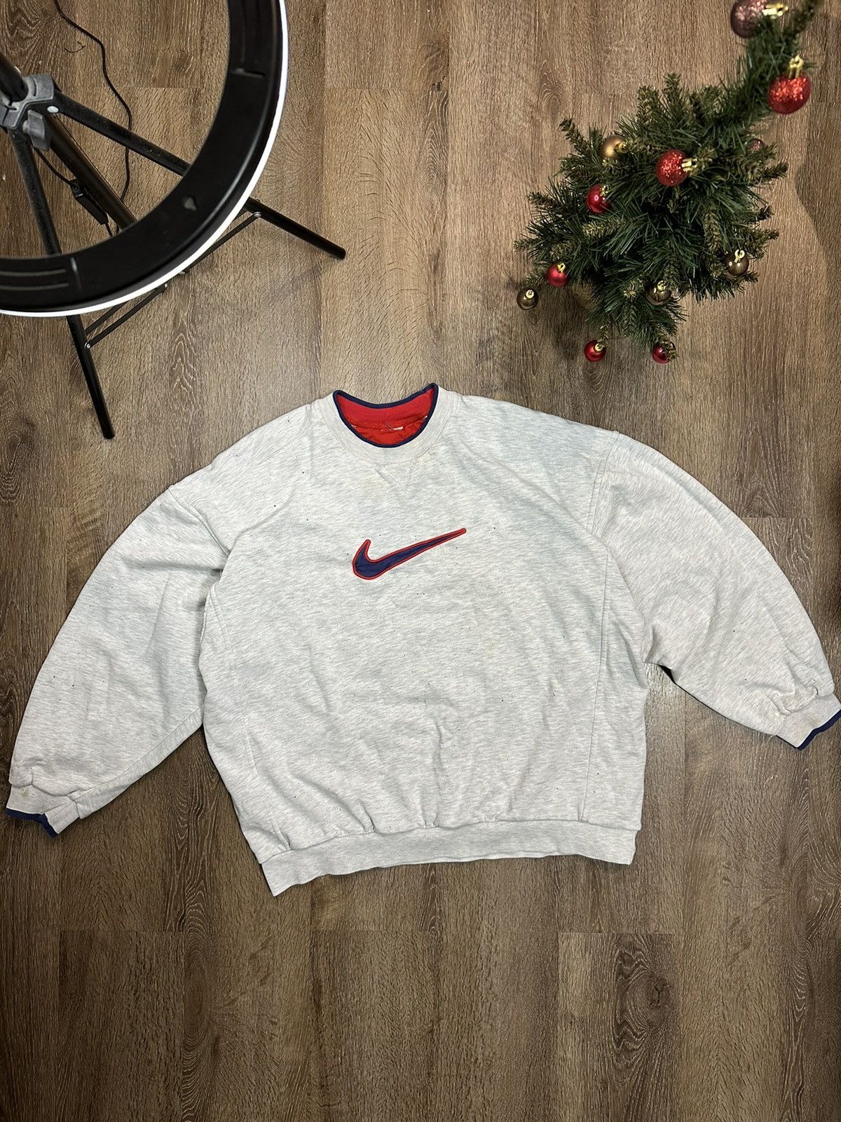 Nike Vintage Nike Big Swoosh Sweatshirt Y2K Size US XL / EU 56 / 4 - 2 Thumbnail