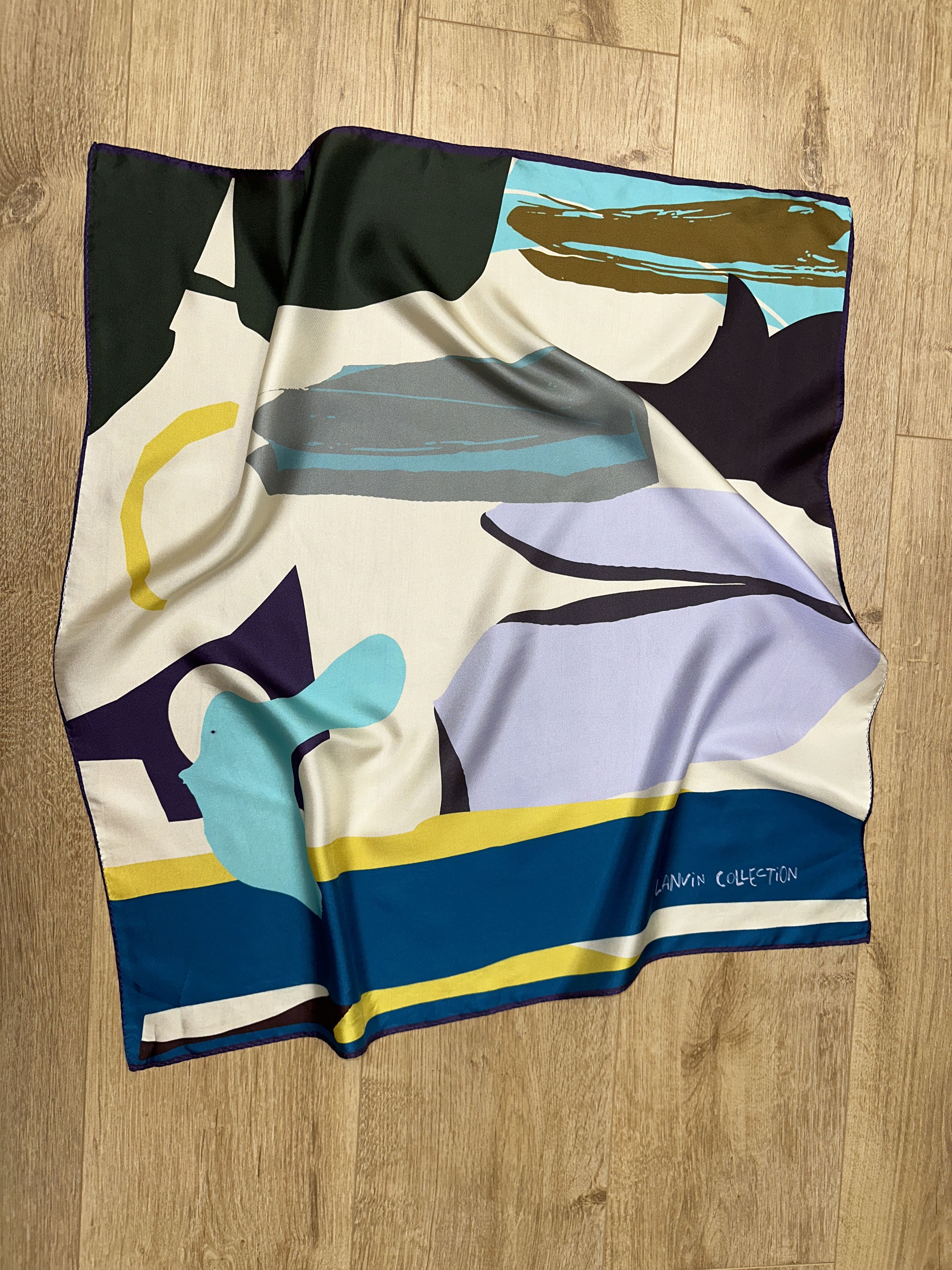 Lanvin Lanvin Collection Shawl Abstract Silk Scarf 65x65 Art Size ONE SIZE - 8 Thumbnail