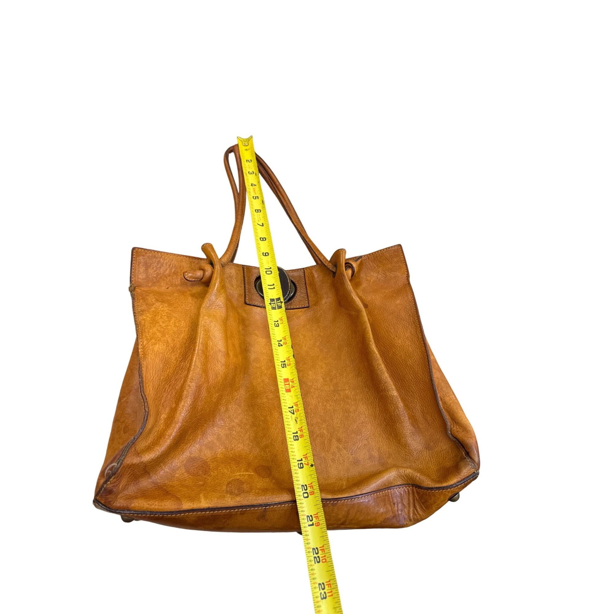 Designer Paolo Masi Womens brown Vintage Leather Shoulder Handbag SKU Size ONE SIZE - 2 Thumbnail