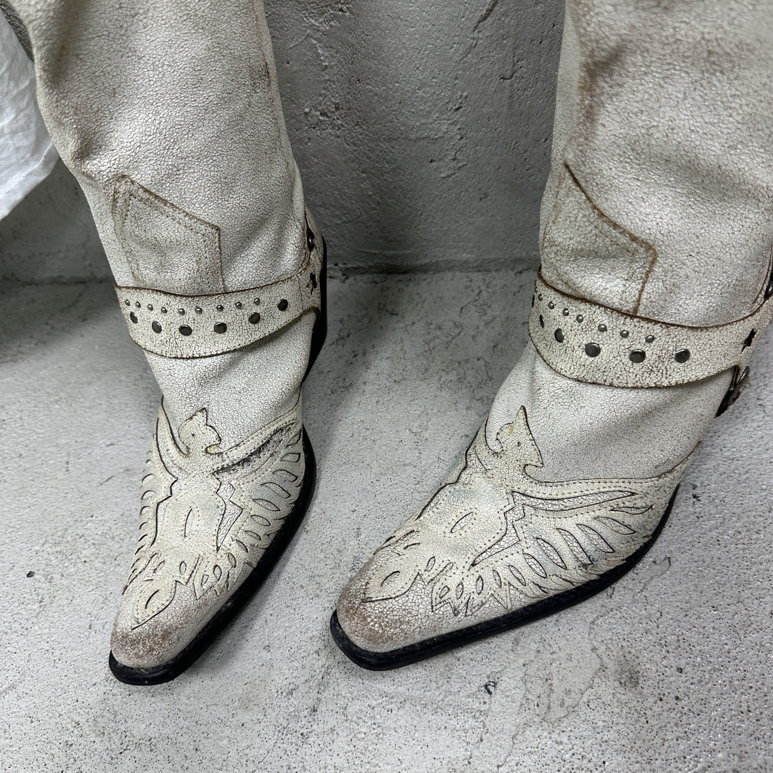 Vintage Vintage Cracked Leather Western Cowboy Boots Y2K Size US 9 / IT 39 - 4 Thumbnail