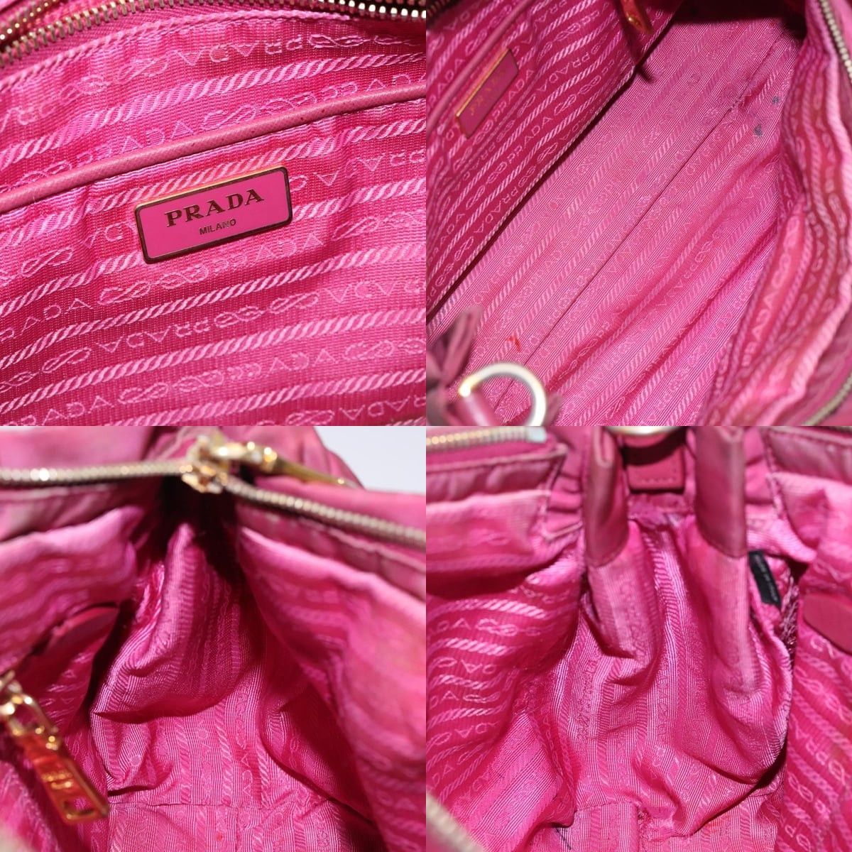 Prada PRADA Hand Bag Nylon Pink Gold Size ONE SIZE - 12 Thumbnail