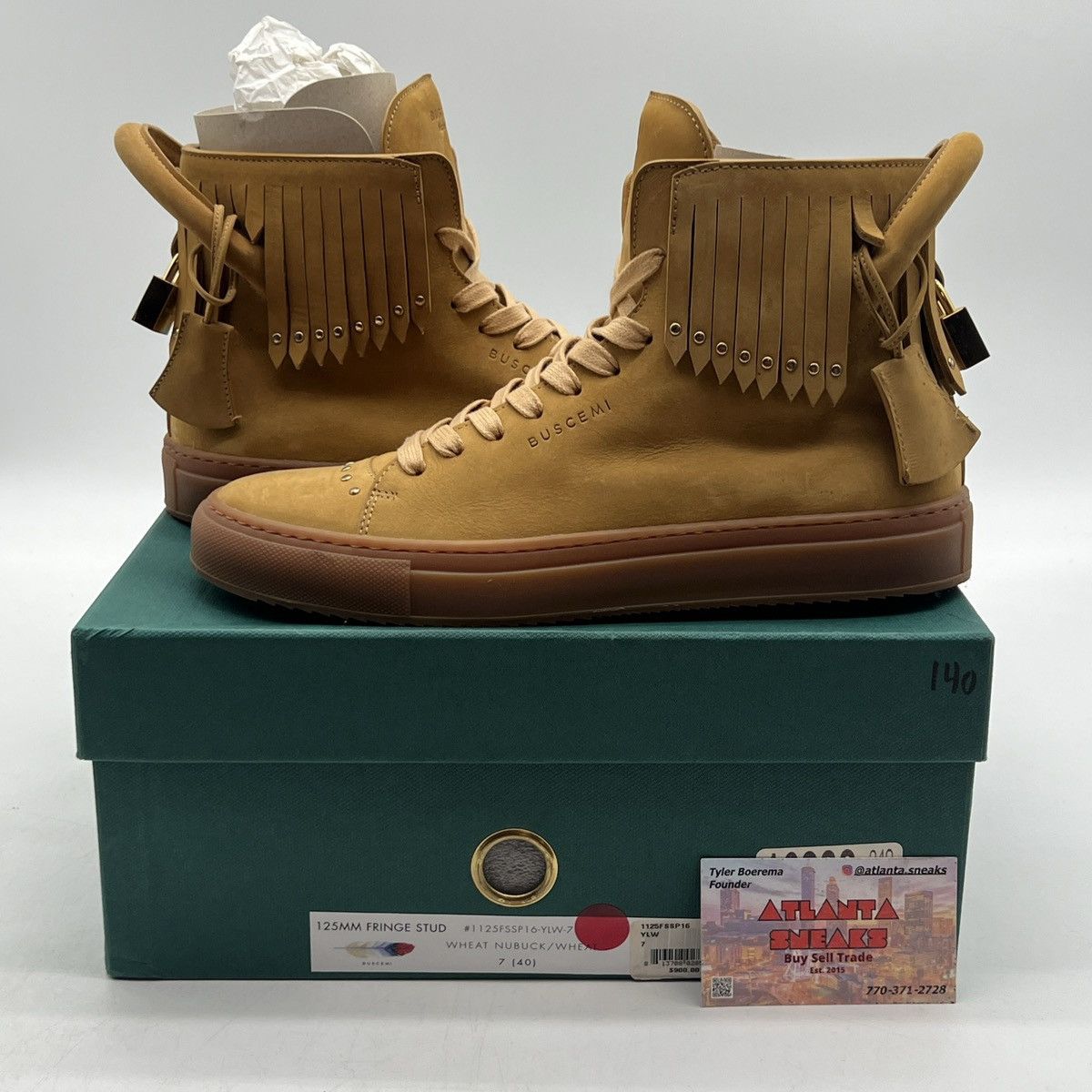 Buscemi Buscemi 125MM Fringe Stud Leather Sneakers Shoes Size US 7 / EU 40 - 1 Thumbnail