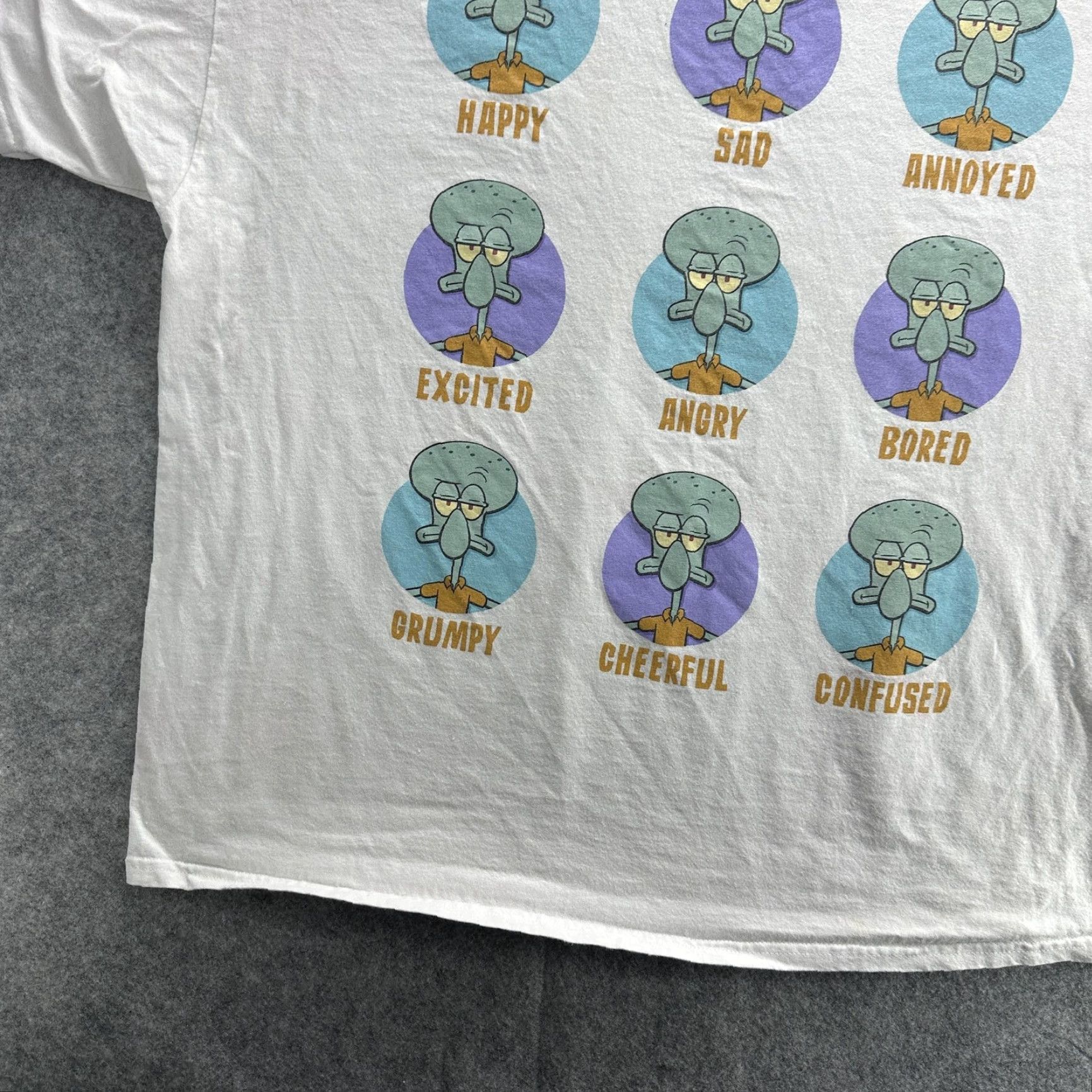 Nickelodeon VINTAGE SpongeBob SquarePants Squidward T-Shirt Mens 2XL White Cartoon Nickelodeon Crew Neck Short Sleeve Casual Size US XXL / EU 58 / 5 - 4 Thumbnail