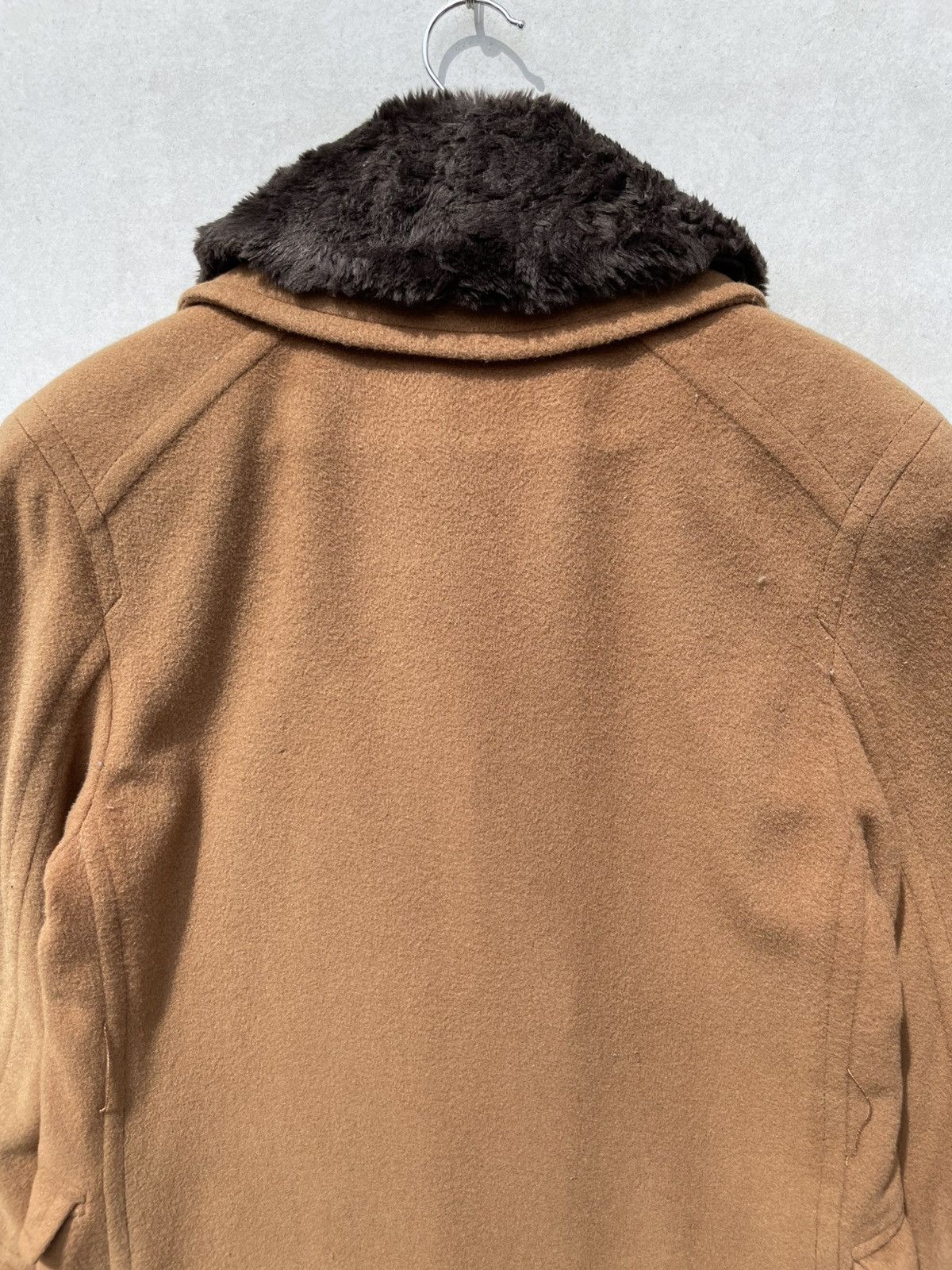 RARE🔥 Brown Calvin Klein Wool Peacoat With Faux Fur Collar