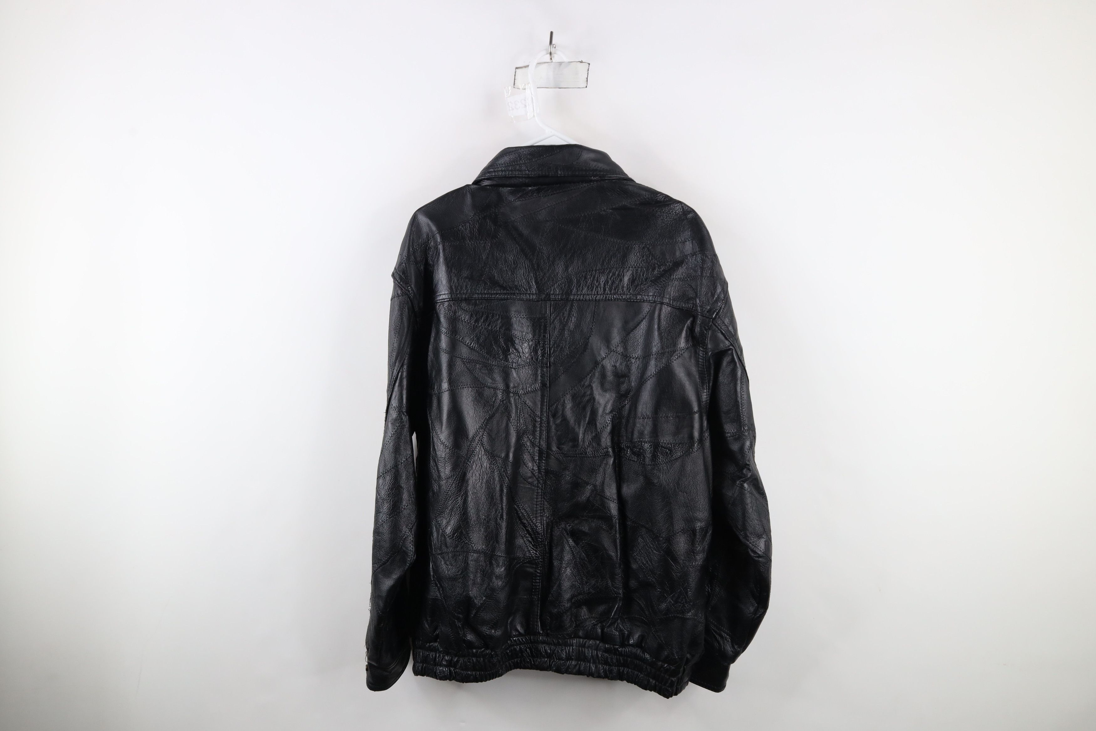 Vintage Vintage 90s Streetwear Leather Flight Bomber Jacket Black Size US L / EU 52-54 / 3 - 14 Thumbnail