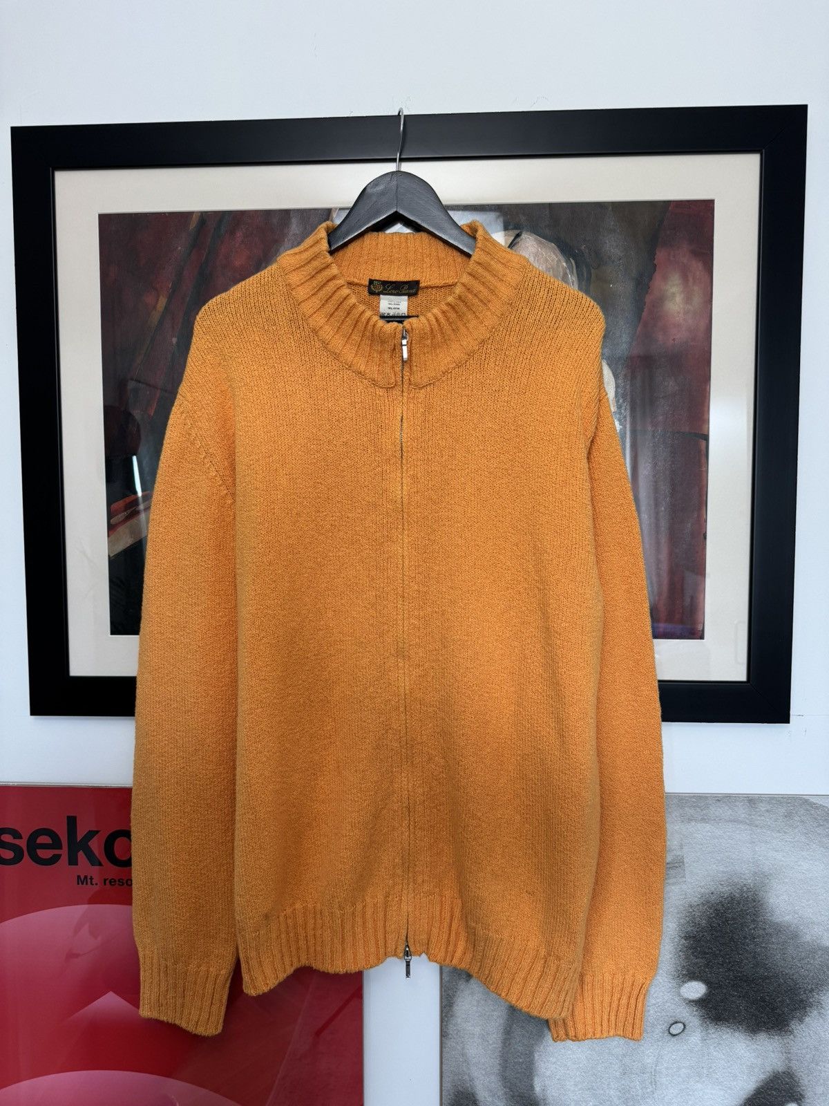 Loro Piana Loro Piana High Quality Orange Zip Sweater Knit Old Money Size US XL / EU 56 / 4 - 2 Thumbnail