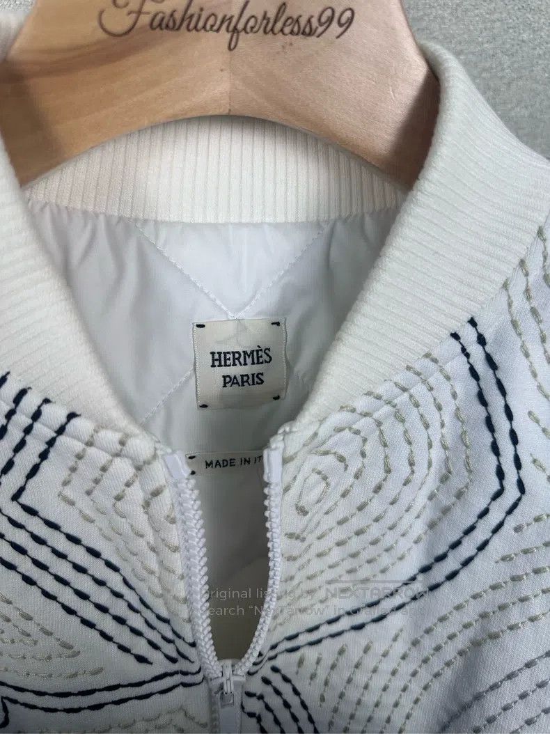 Hermes Hermes White cotton outerwear Size XS / US 0-2 / IT 36-38 - 3 Thumbnail