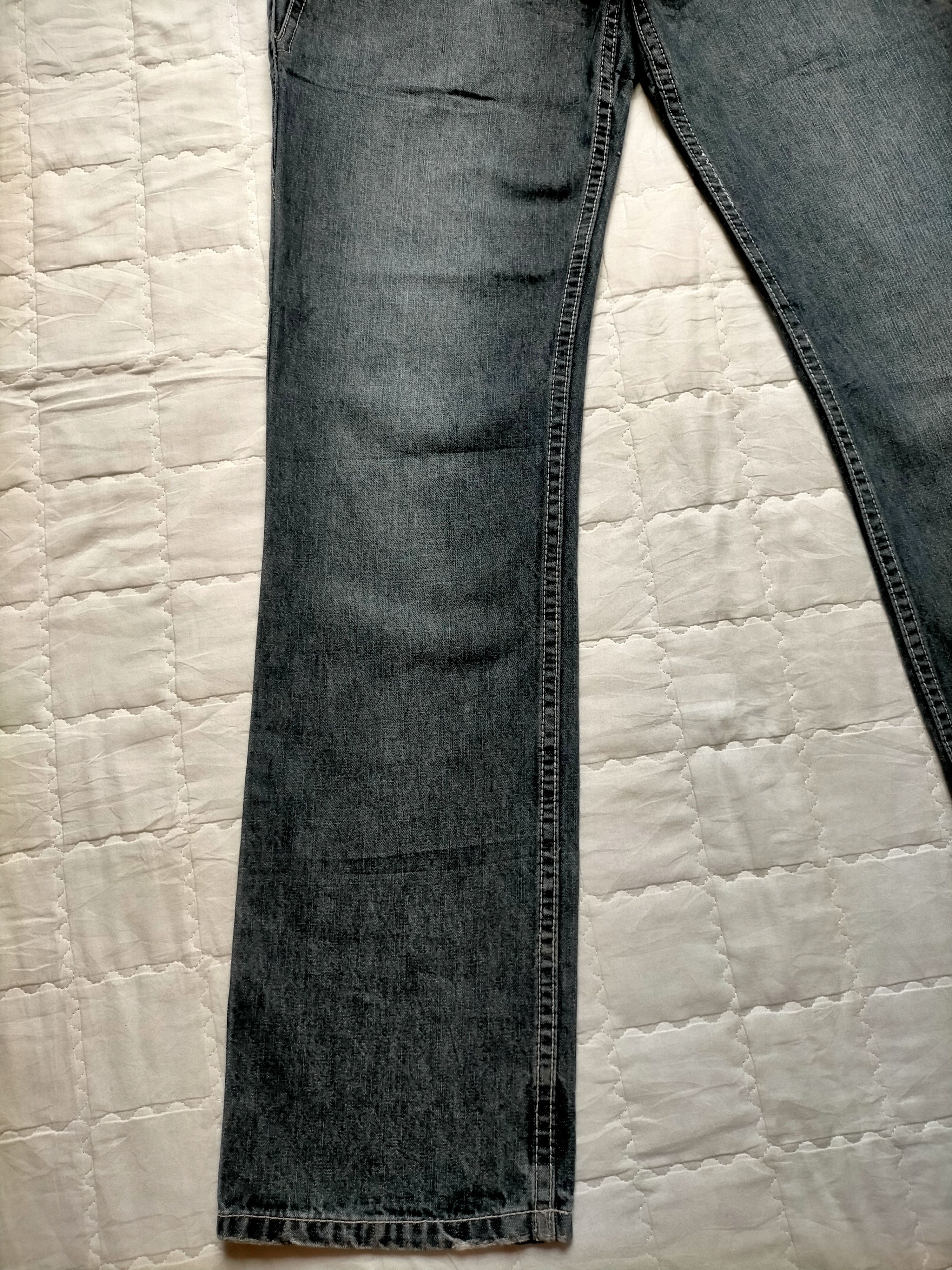 Le Grande Bleu (L.G.B.) 🔥Rare Dog House Double Waist Buckleback Black jeans Size US 32 / EU 48 - 8 Thumbnail
