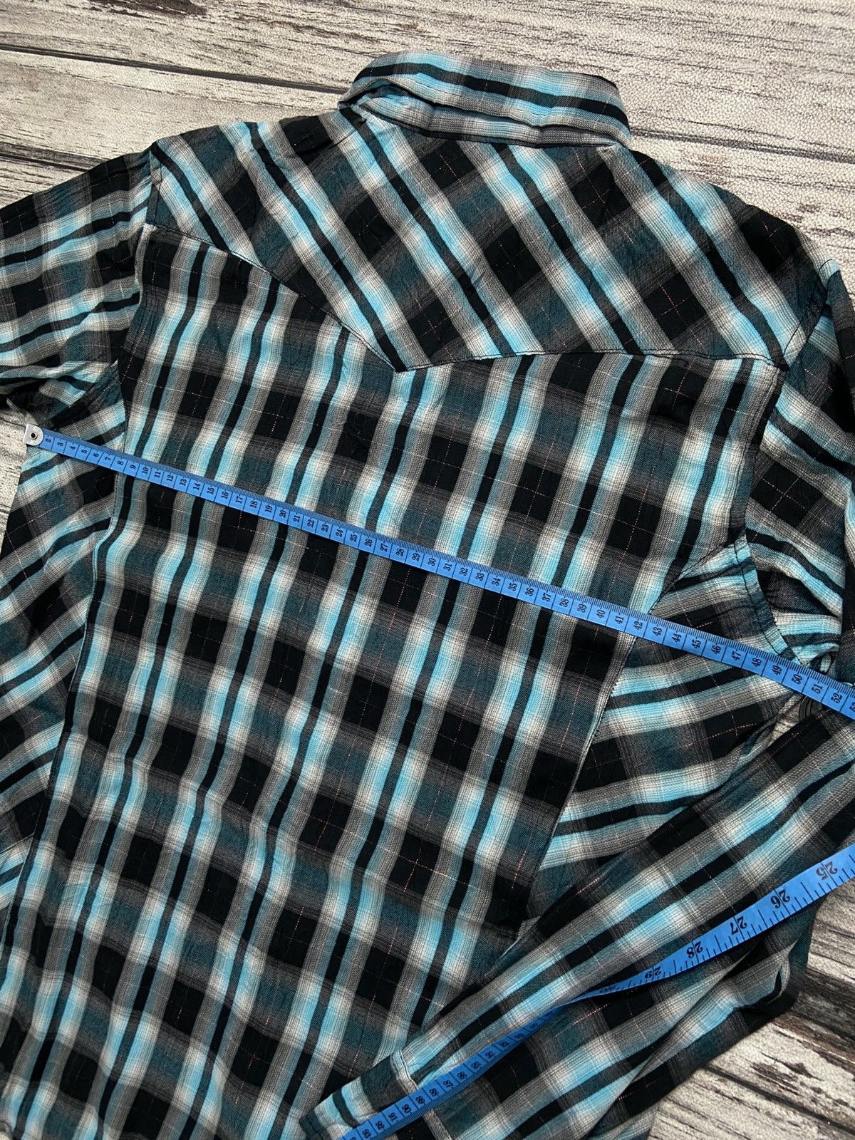 5351 POUR LES HOMMES × Issey Miyake × Le Grande Bleu (L.G.B.) 🔥 D’HOMME A HOMME 🔥 2000s Sheer Plaid Shirt Size US L / EU 52-54 / 3 - 7 Thumbnail