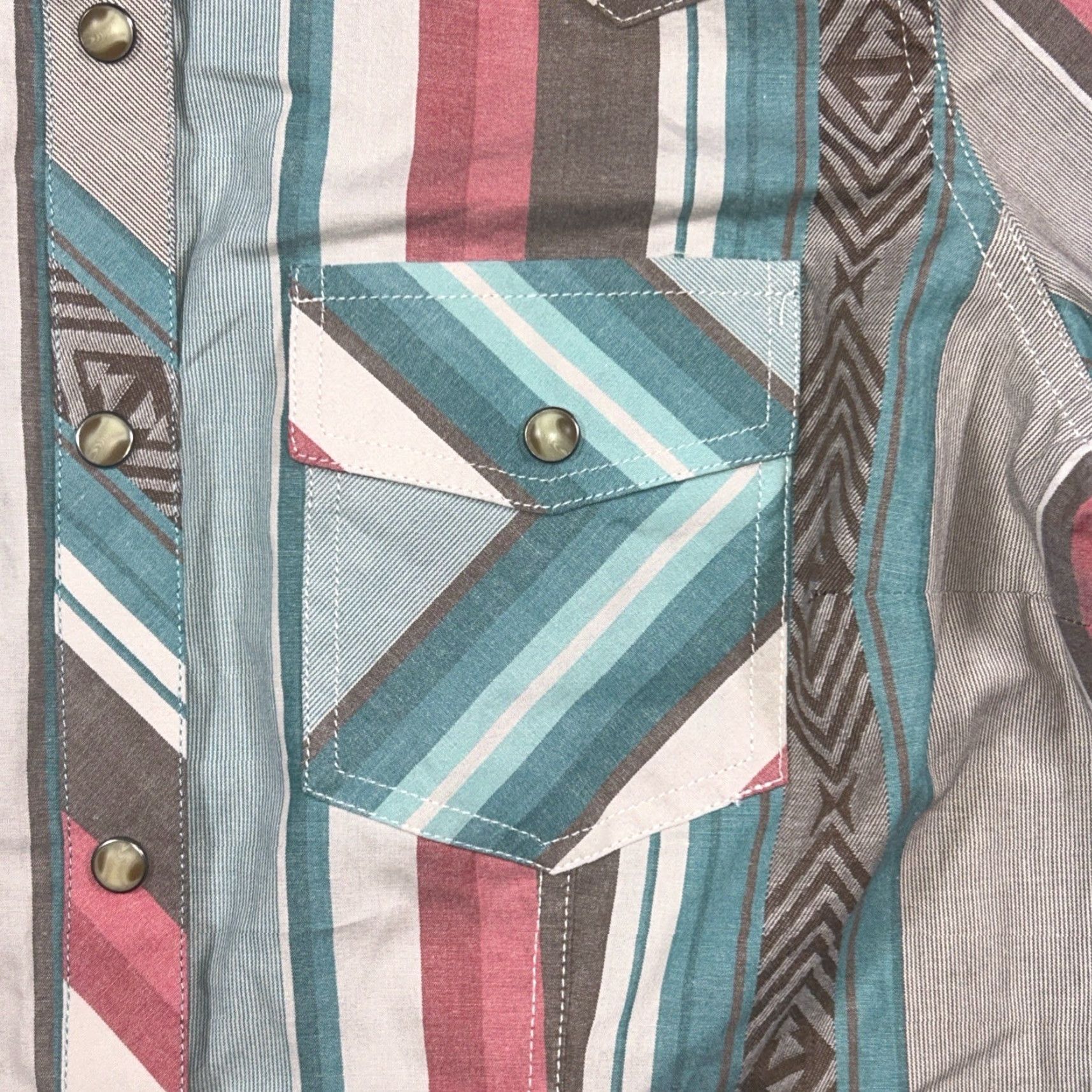Denime Rock & Roll Denim Shirt Aztec Pearl Snap Long Sleeve Womens Size M Multicolor Denim Shirt Size M / US 6-8 / IT 42-44 - 5 Thumbnail