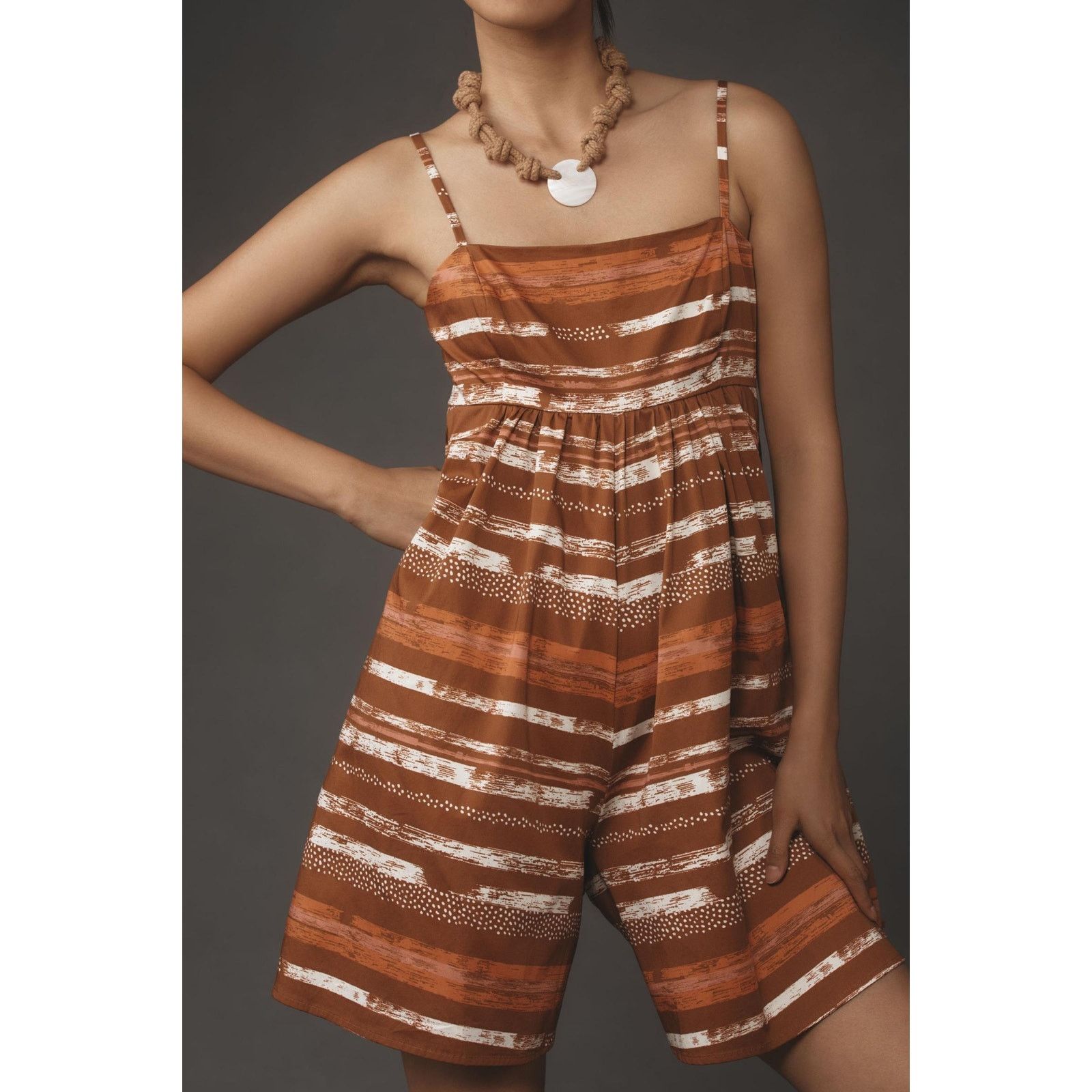 Anthropologie New Anthropologie Hutch Bandeau Romper $160 X-SMALL Brown Size 26" / US 2 / IT 38 - 2 Thumbnail