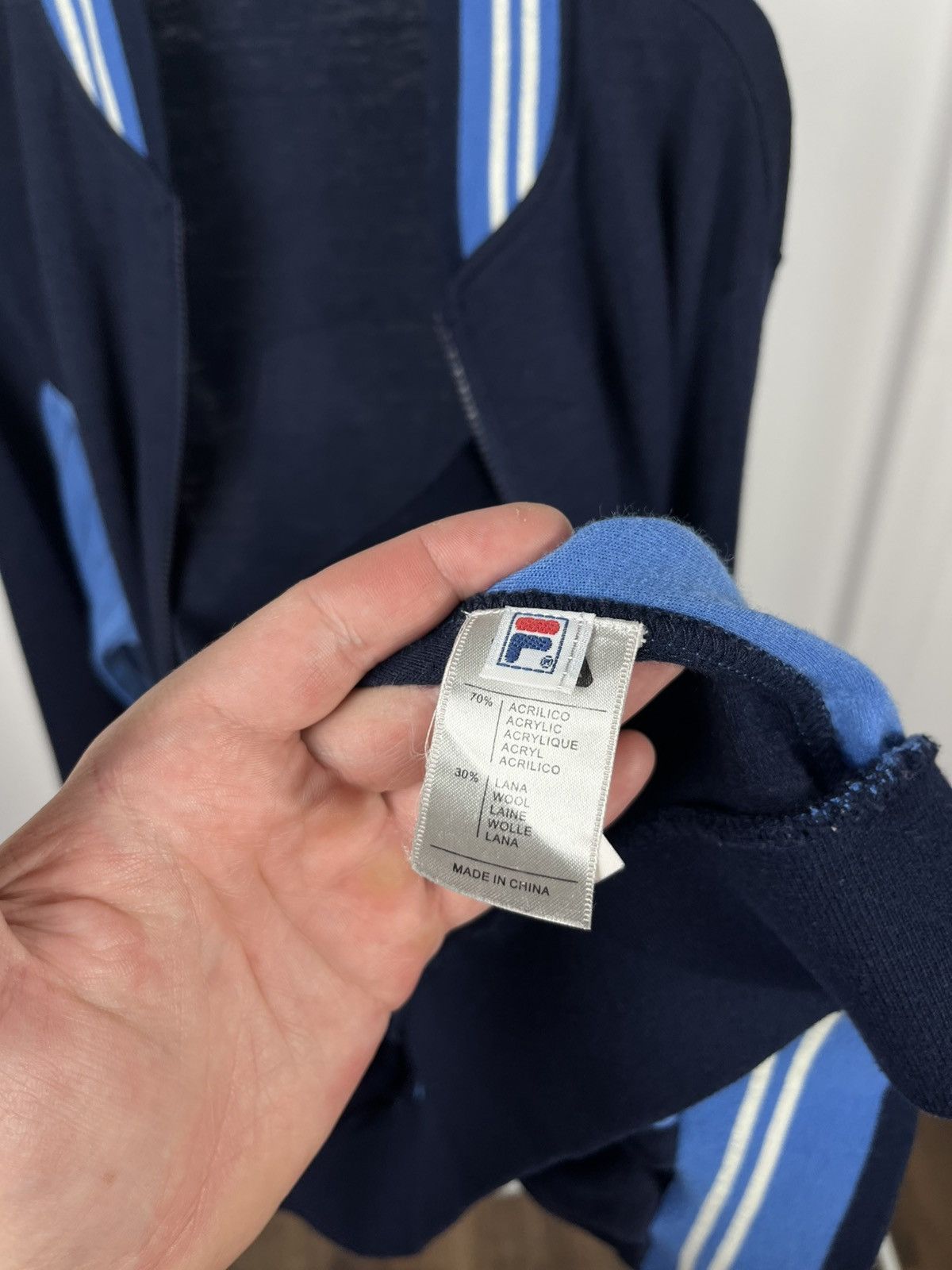 Fila Fila White Line Retro Track Jacket Navy Blue Wool Zip-Up Size US S / EU 44-46 / 1 - 8 Thumbnail