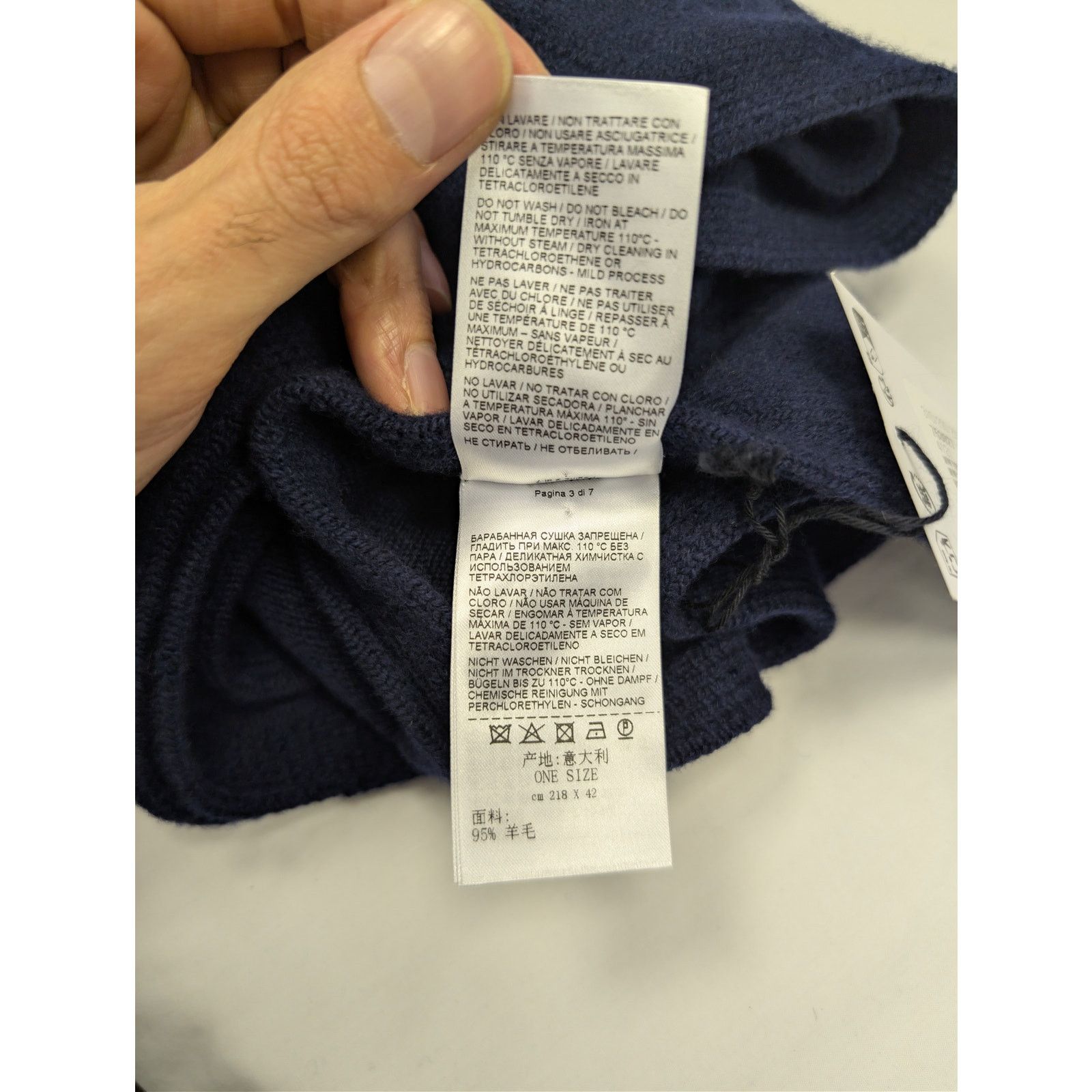 Bottega Veneta o1rshd1 Size: OS / MW Wool Interccio 3D Scarf in Navy Size ONE SIZE - 11 Thumbnail