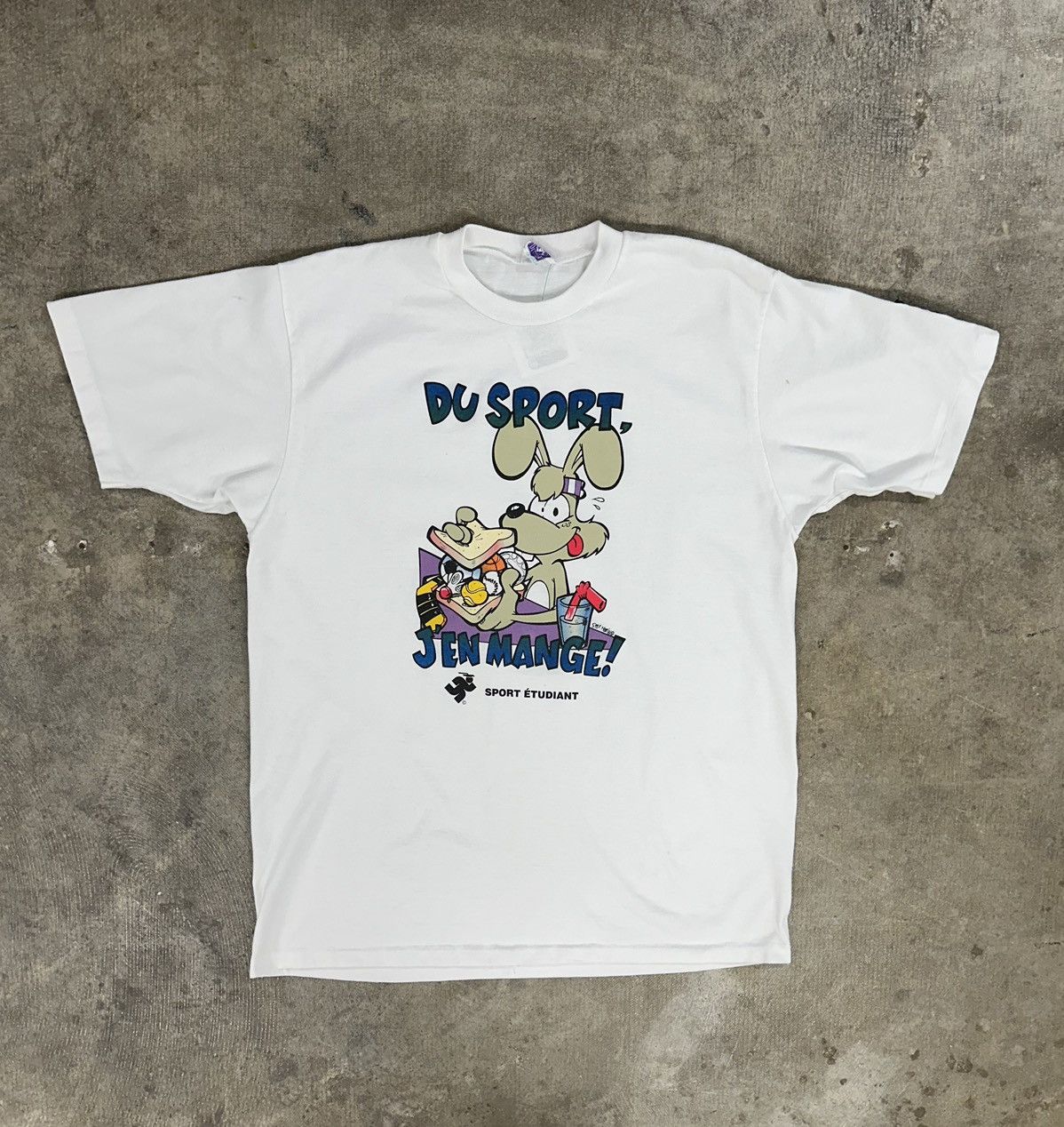 Cartoon Network × Vintage Vintage 90s Du Sport Jen Mange Cartoon T-Shirt Size US XXL / EU 58 / 5 - 1 Thumbnail
