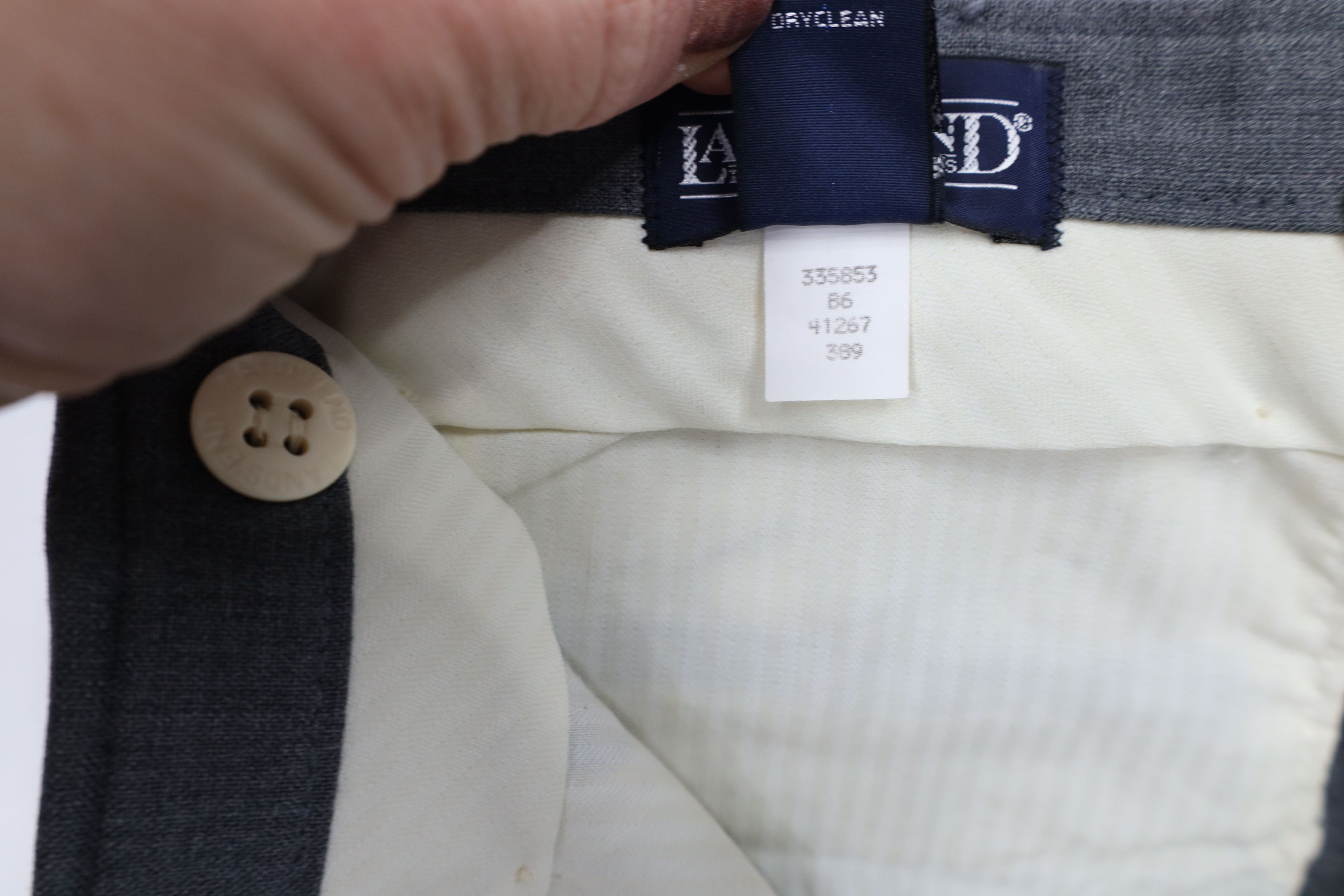 Lands' End × Vintage Vintage 90s Lands End Wide Leg Chino Pants Heather Gray USA Size US 36 / EU 52 - 7 Thumbnail