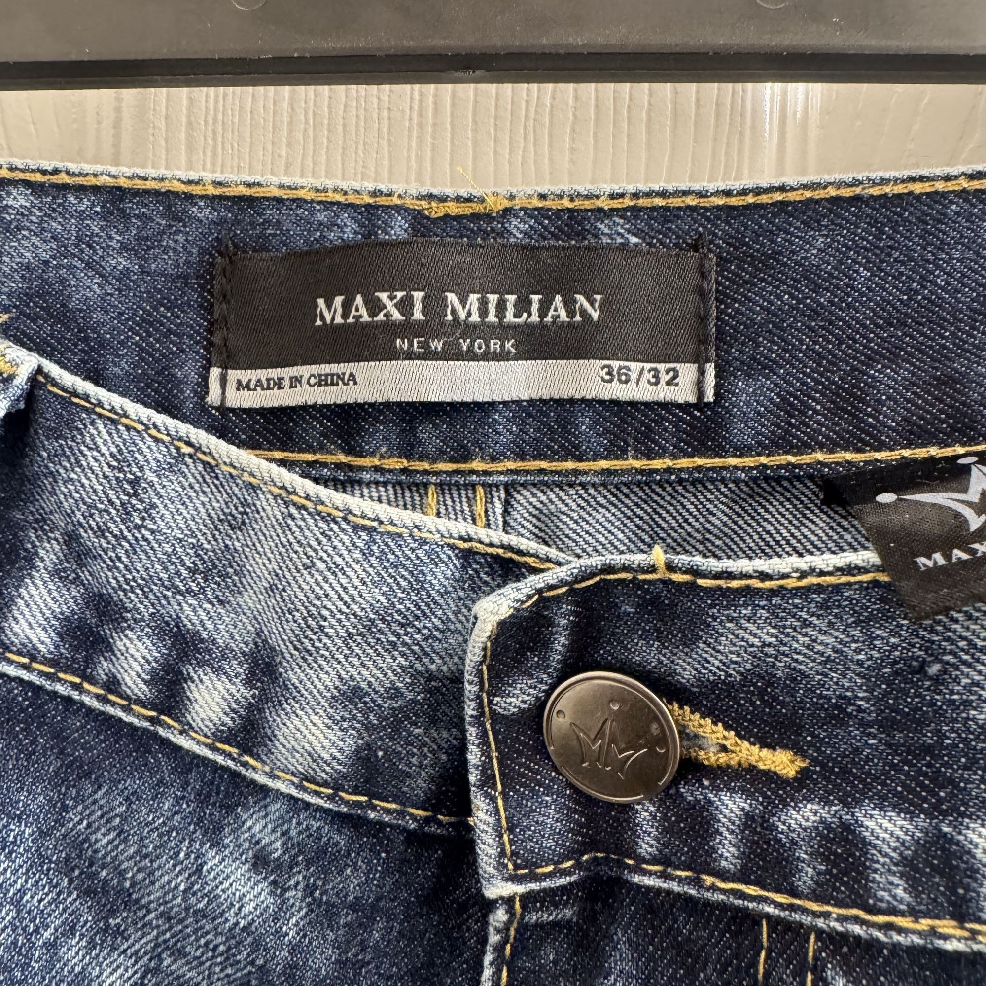 Maximilian Davis Max Milian Ripped Distressed Jean Mens 36/30 Size US 36 / EU 52 - 3 Thumbnail