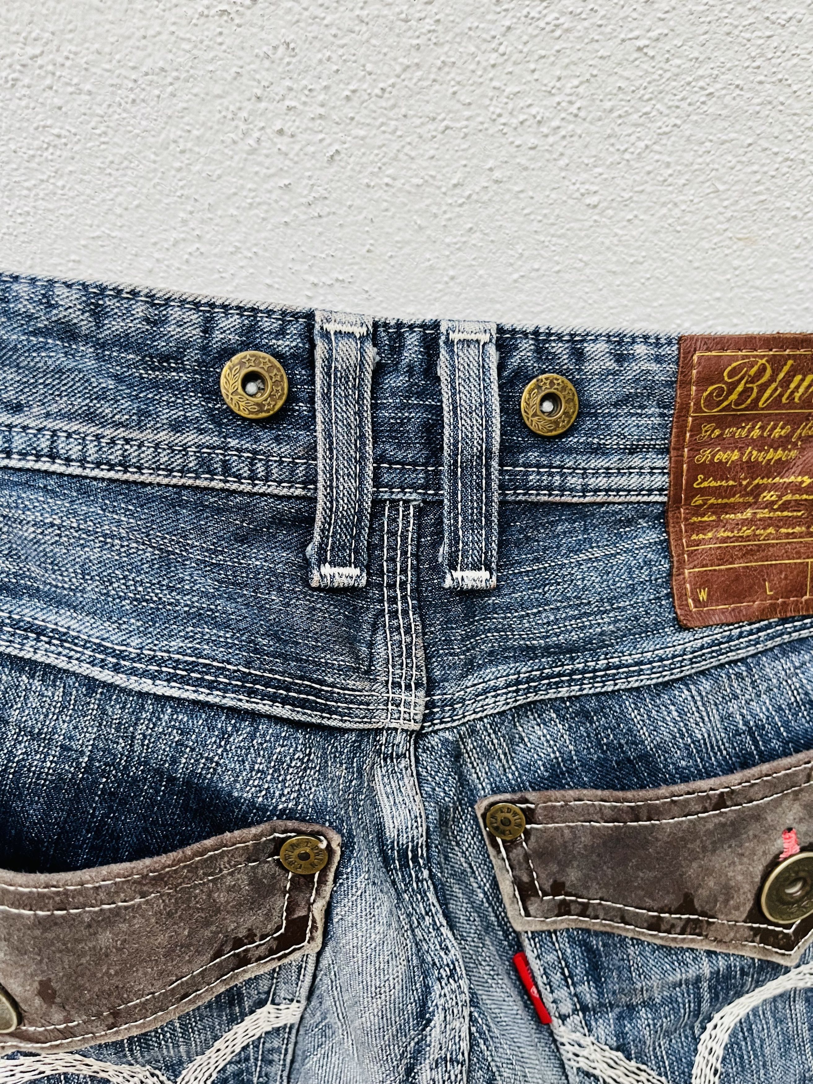 Japanese Brand Vintage Edwin 503 Blue Trip Japanese Distressed Style Size US 30 / EU 46 - 14 Thumbnail