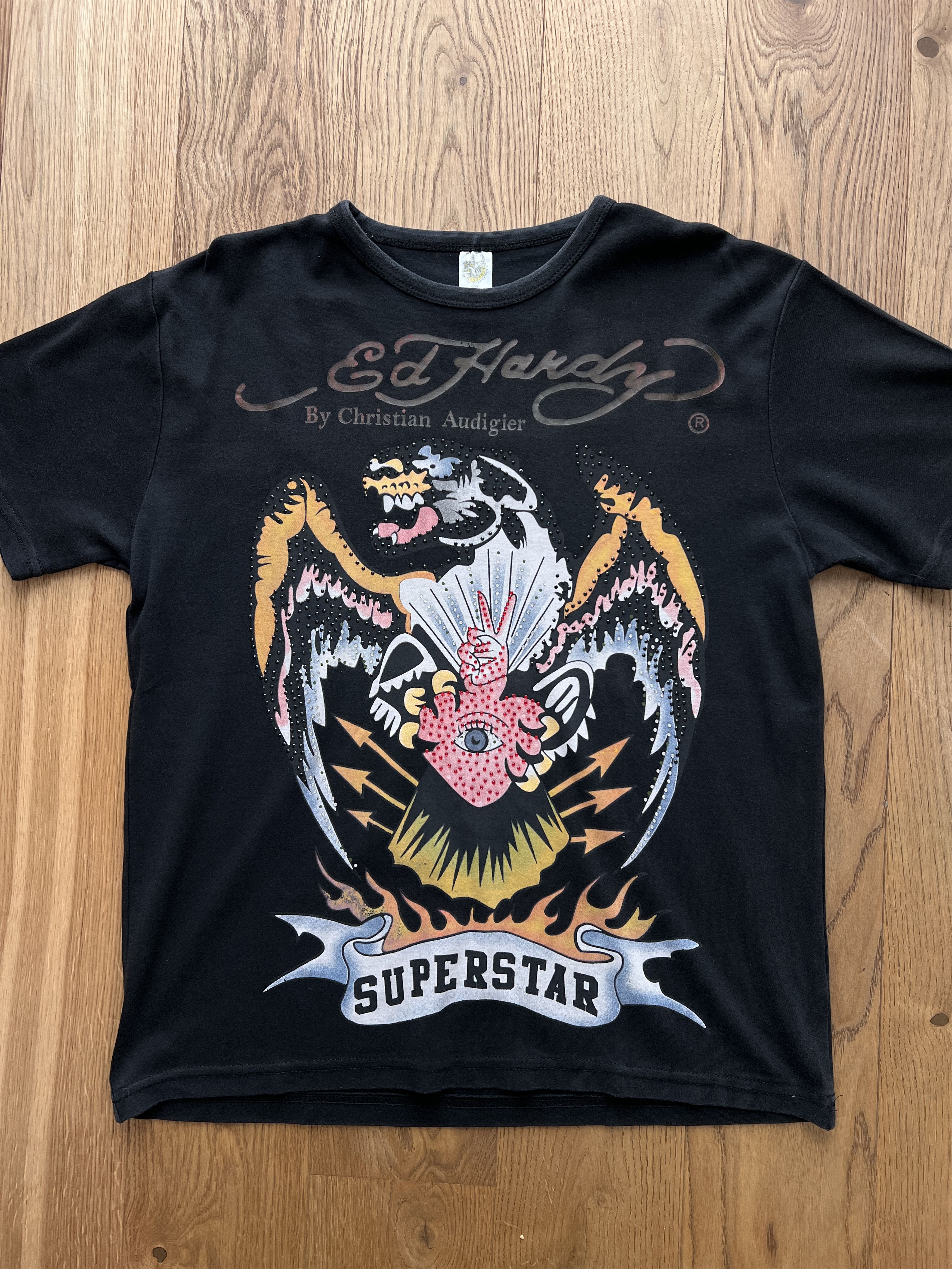 Ed Hardy Ed Hardy Superstar Rhinestones vintage printed t shirt tee Size US XL / EU 56 / 4 - 8 Thumbnail