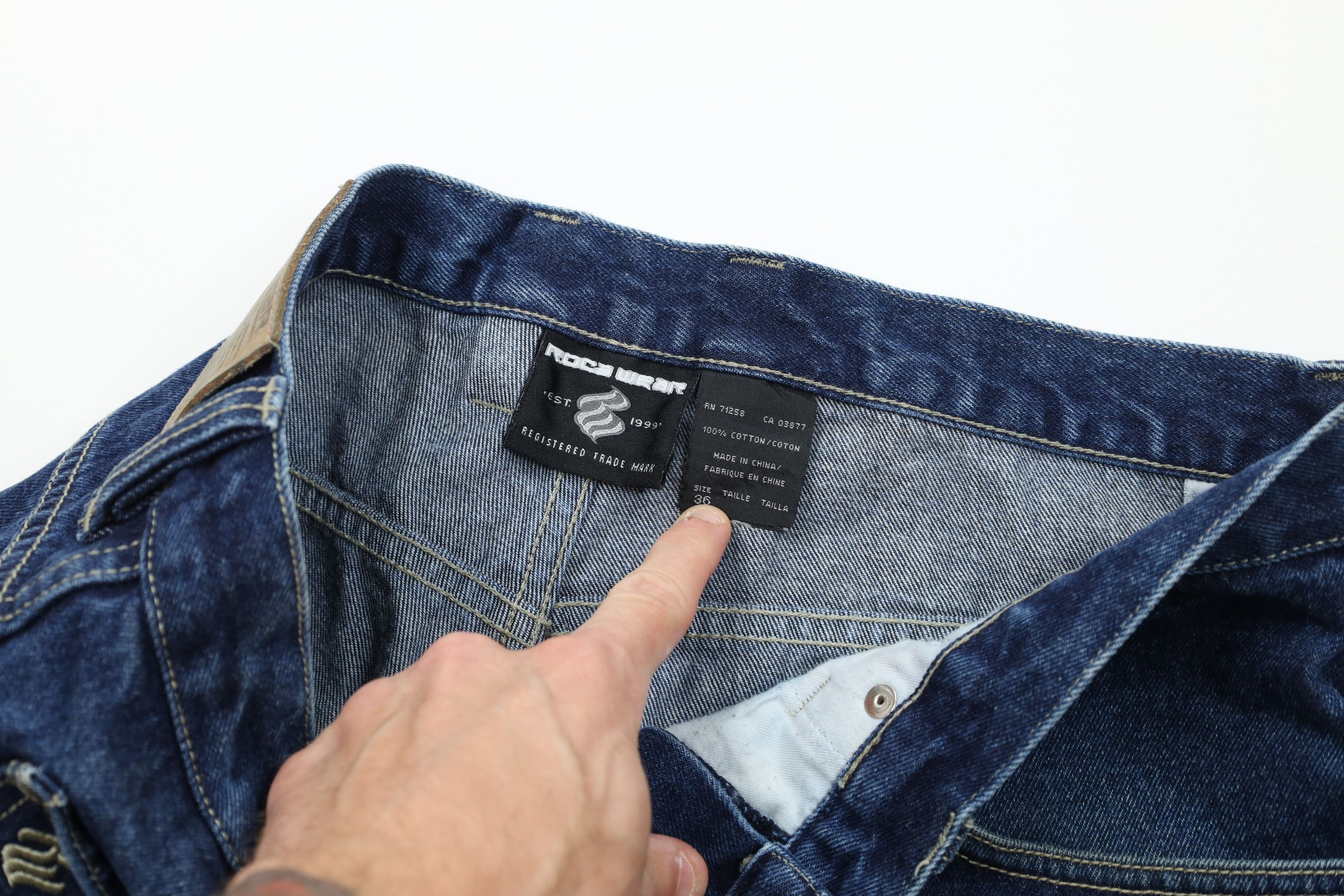 Rocawear Vintage 90s Y2K Rocawear Spell Baggy Wide Leg Denim Jeans Size US 36 / EU 52 - 9 Thumbnail