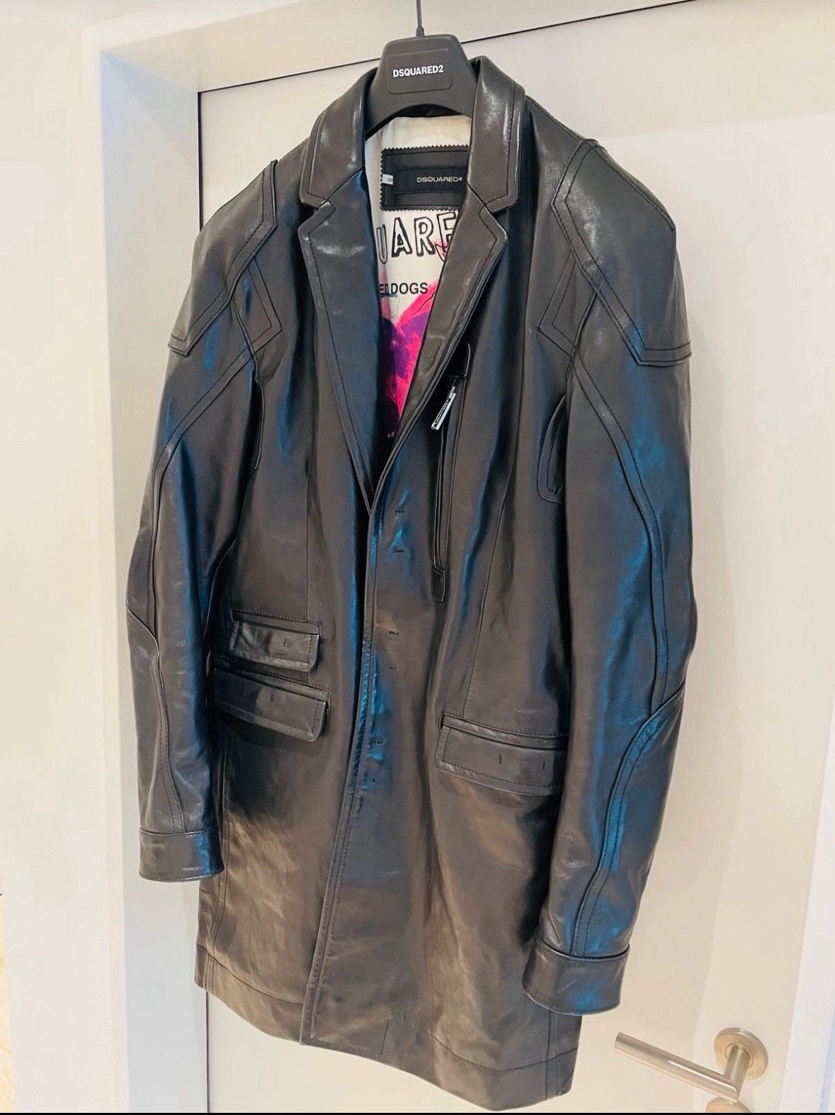 Dsquared Leather Coat Runway Piece!