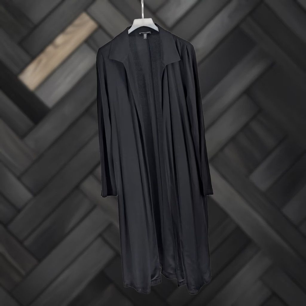 Eileen Fisher Eileen Fisher Cardigan Duster Long Black Notch Collar Pockets XS Women Sweater Open Front Modern Minimalist Workwear 19x44 Size XS / US 0-2 / IT 36-38 - 1 Thumbnail