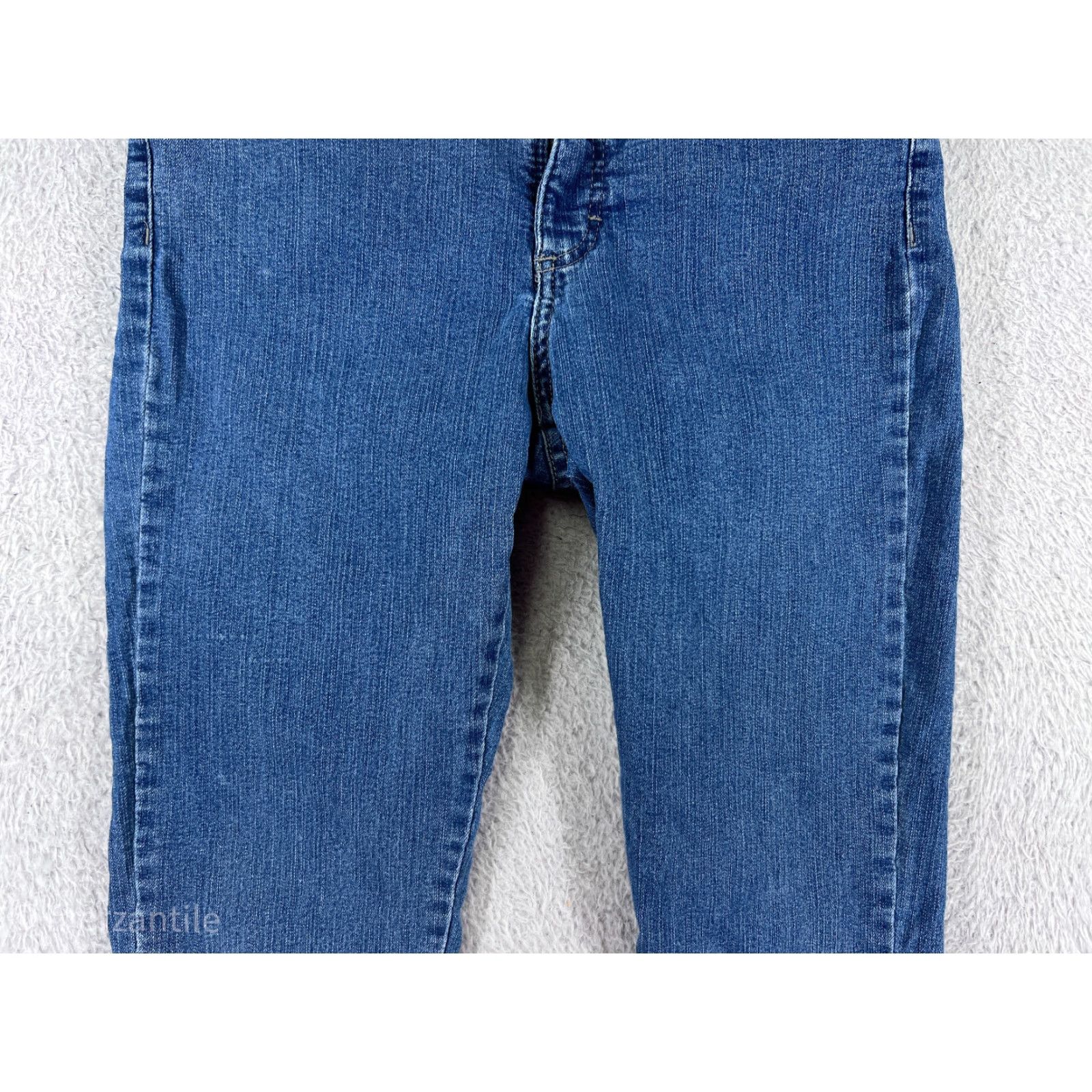 Lee Lee Womens Capri Jeans Medium Wash Blue Cotton Blend Stretch 8 Embroidered Logo Modern Size 30" / US 8 / IT 44 - 7 Thumbnail