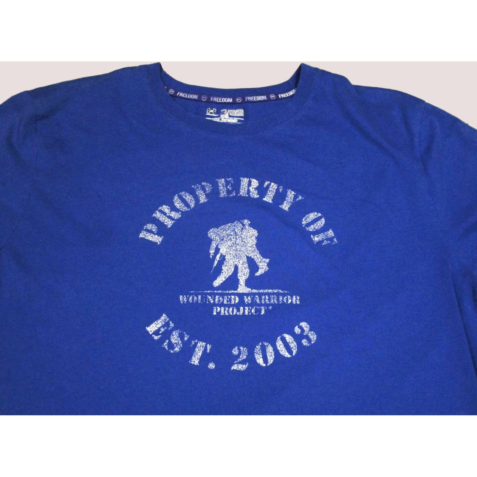 Under Armour Under Armour Shirt 2XL Blue Graphic Logo Military Wounded Warrior Project UA HeatGear Mens T-Shirt Size US XXL / EU 58 / 5 - 1 Thumbnail