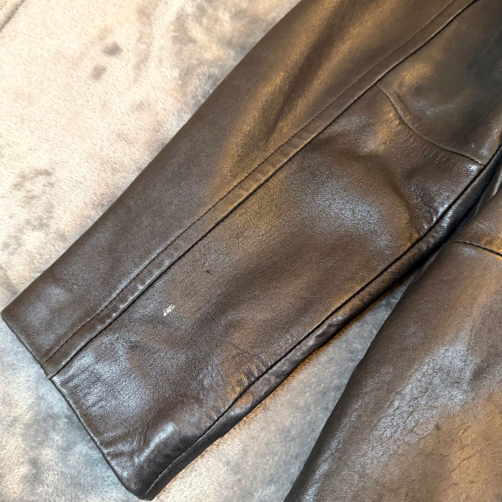 Worthington VINTAGE Worthington Black Genuine Lambskin Leather Full Zip Jacket Womens Size Large Size L / US 10 / IT 46 - 6 Thumbnail