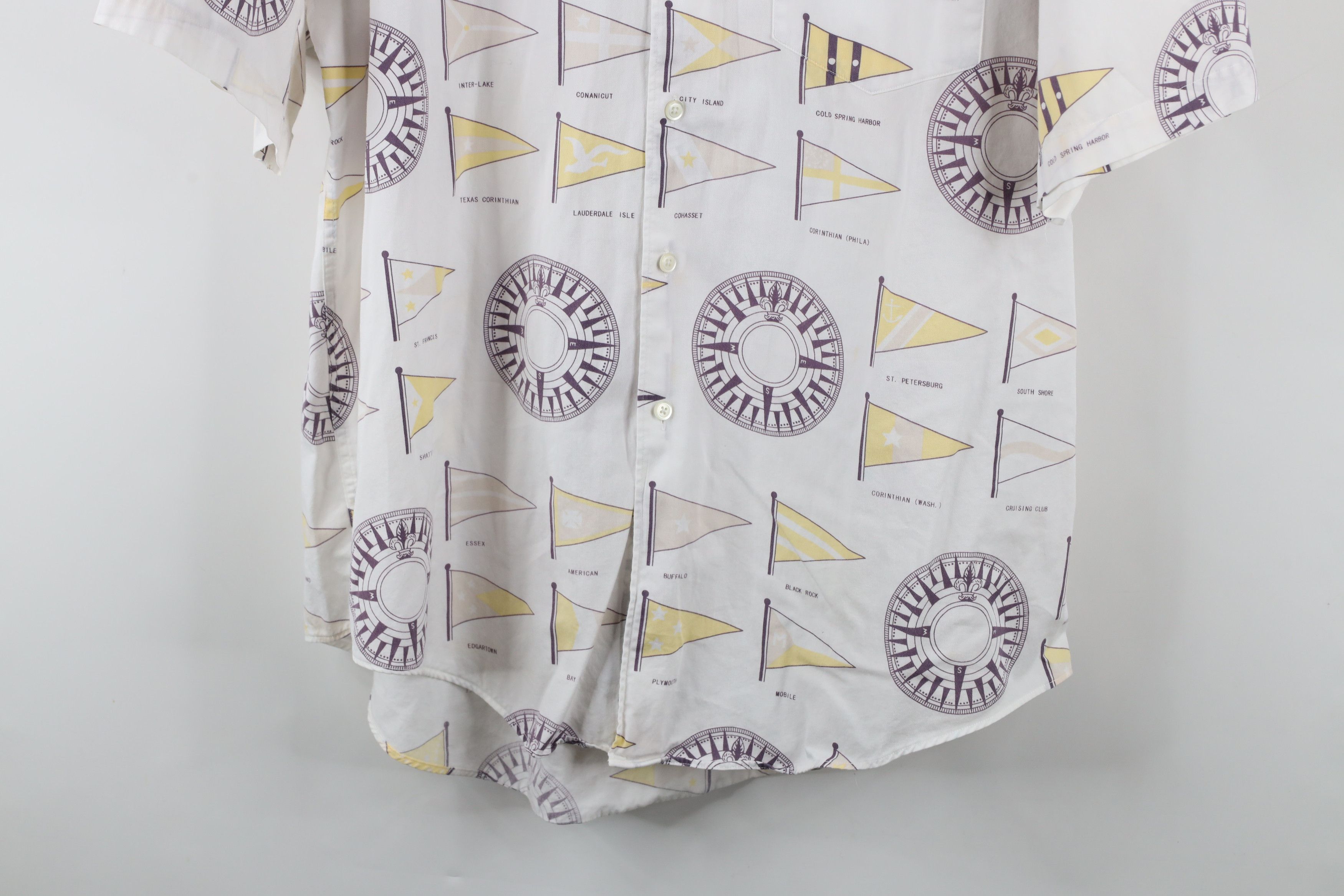Nautica × Vintage Vintage 90s Nautica Flag All Over Print Button Down Shirt Size US L / EU 52-54 / 3 - 3 Thumbnail