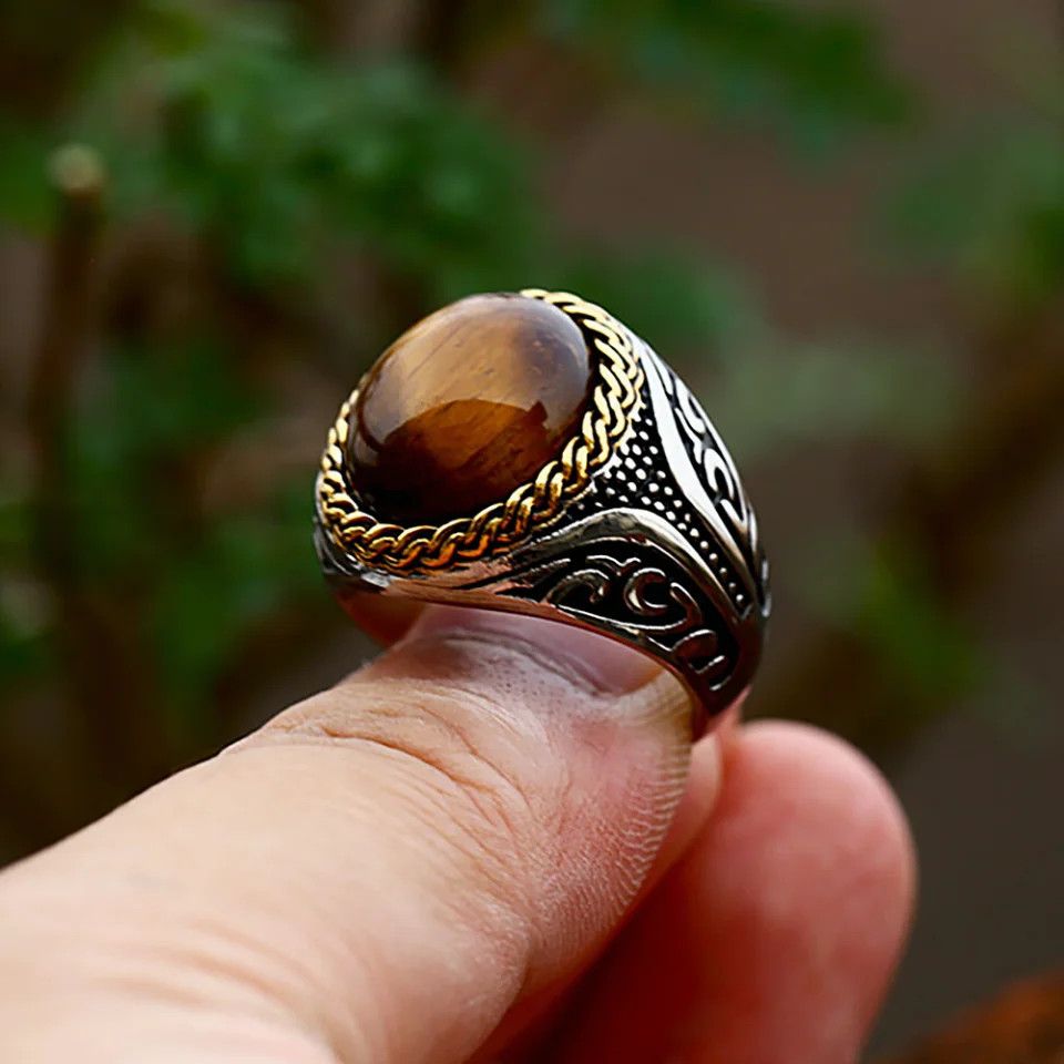 Jewelry Gothic Tiger Eye Ring Size ONE SIZE - 4 Thumbnail