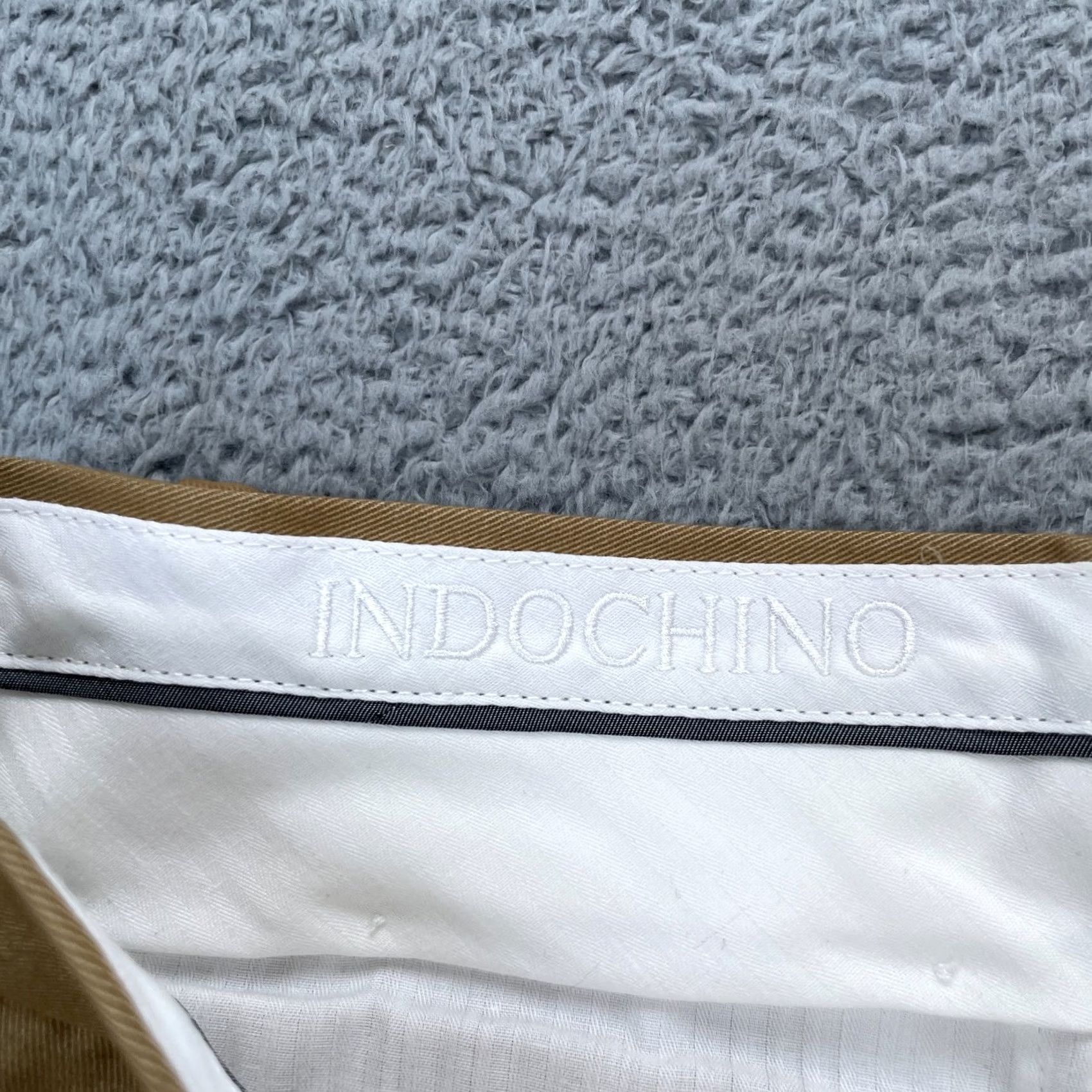 Vintage Indochino Pants Mens Medium Beige Dress Cotton Office Wear Formal Straight Leg Pants Mens Regular Beige Dress Pants Size US 34 / EU 50 - 3 Thumbnail