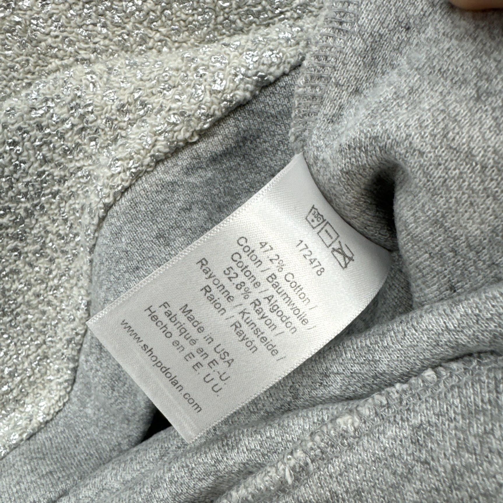 Anthropologie Anthropologie Dolan Sweatshirt Metallic Gray USA Made Women’s Large Gray Sweatshirt Pullover Activewear Womens Size L / US 10 / IT 46 - 3 Thumbnail