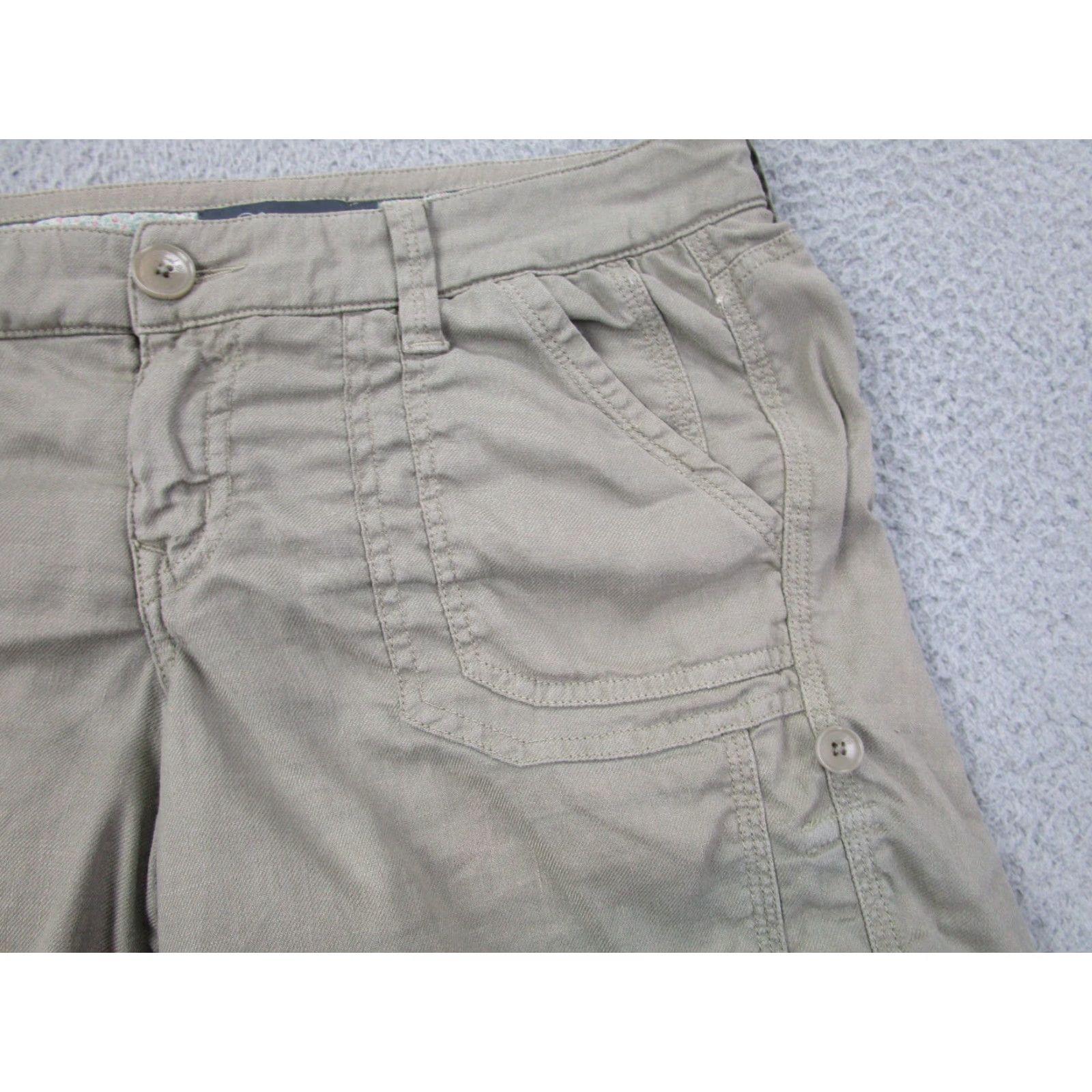 Vintage VINTAGE Level 99 Shorts Womens 32 Green Linen Coastal Boho Beach Outdoors Camp summer Size 24" / US 00 / IT 34 - 3 Thumbnail