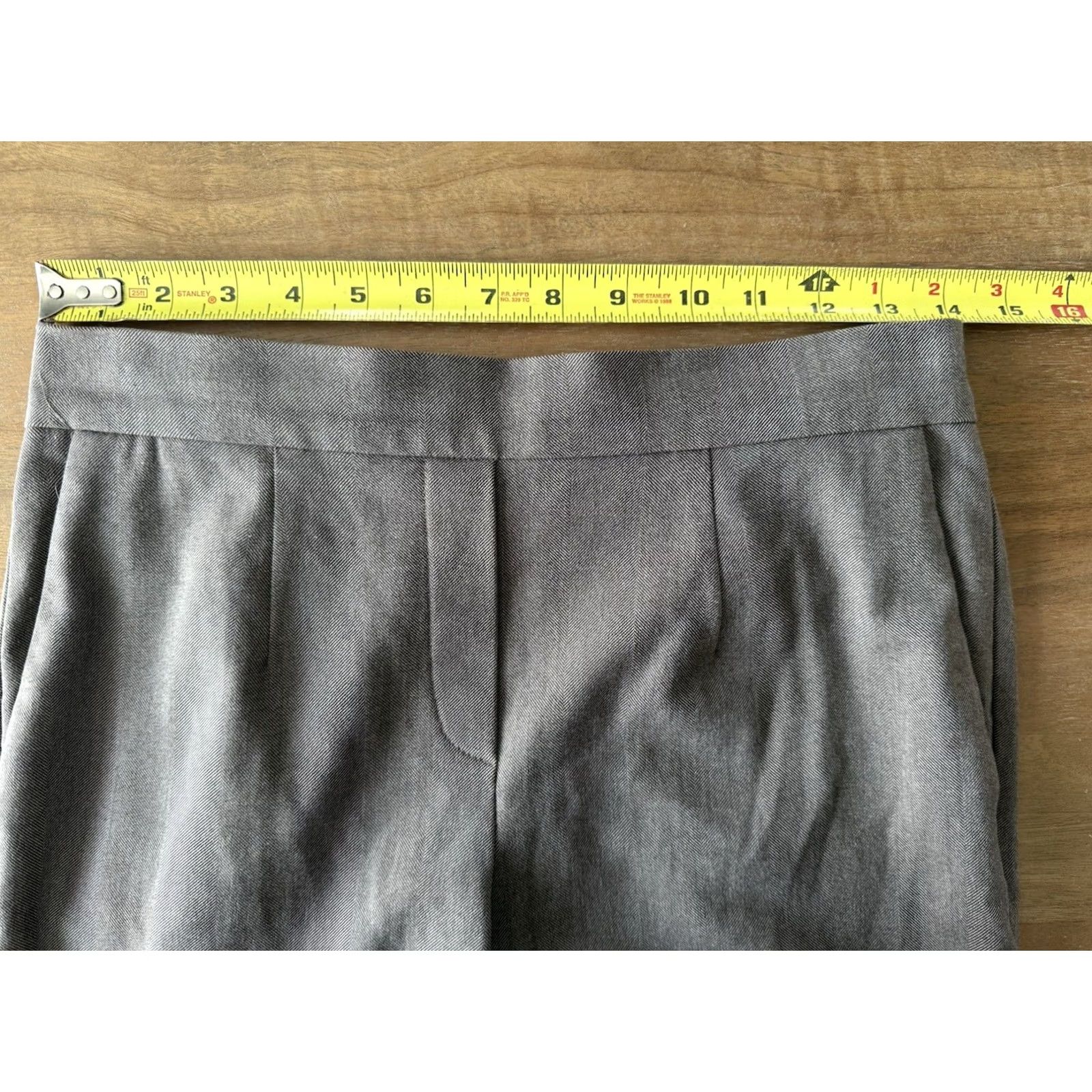 Aritzia Aritzia Babaton Herringbone Conan Cropped Pants Women’s 6 Elastic Waist Brown Twill Pockets Cropped 90s City Office Career Regular Womens Size 28" / US 6 / IT 42 - 7 Thumbnail