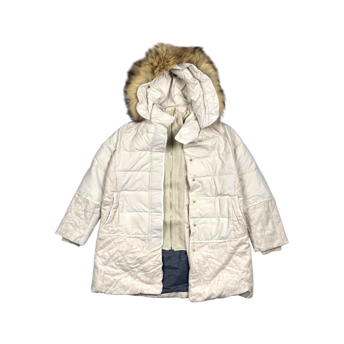 Other Gigliotti Italy Puffer Faux Fur Hooded Jacket Size L / US 10 / IT 46 - 1 Thumbnail