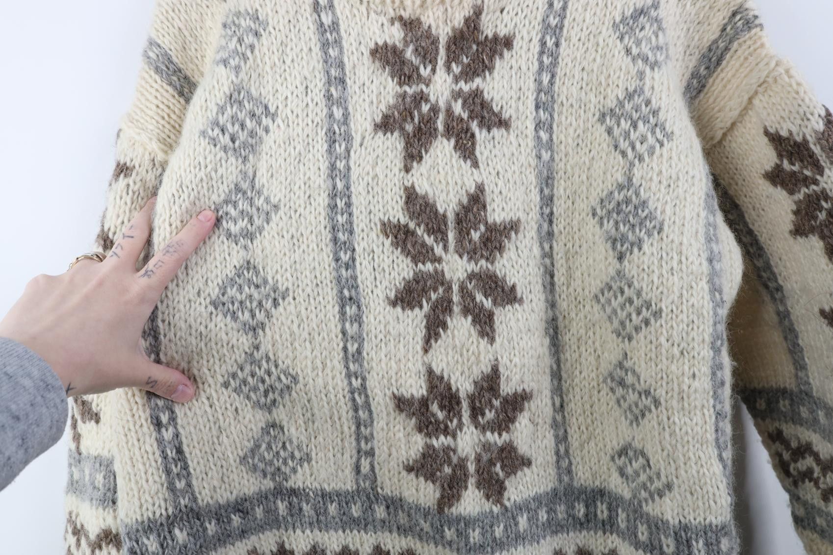 Vintage Vintage 50s Streetwear Wool Snowflake Geometric Knit Sweater Size US M / EU 48-50 / 2 - 7 Thumbnail