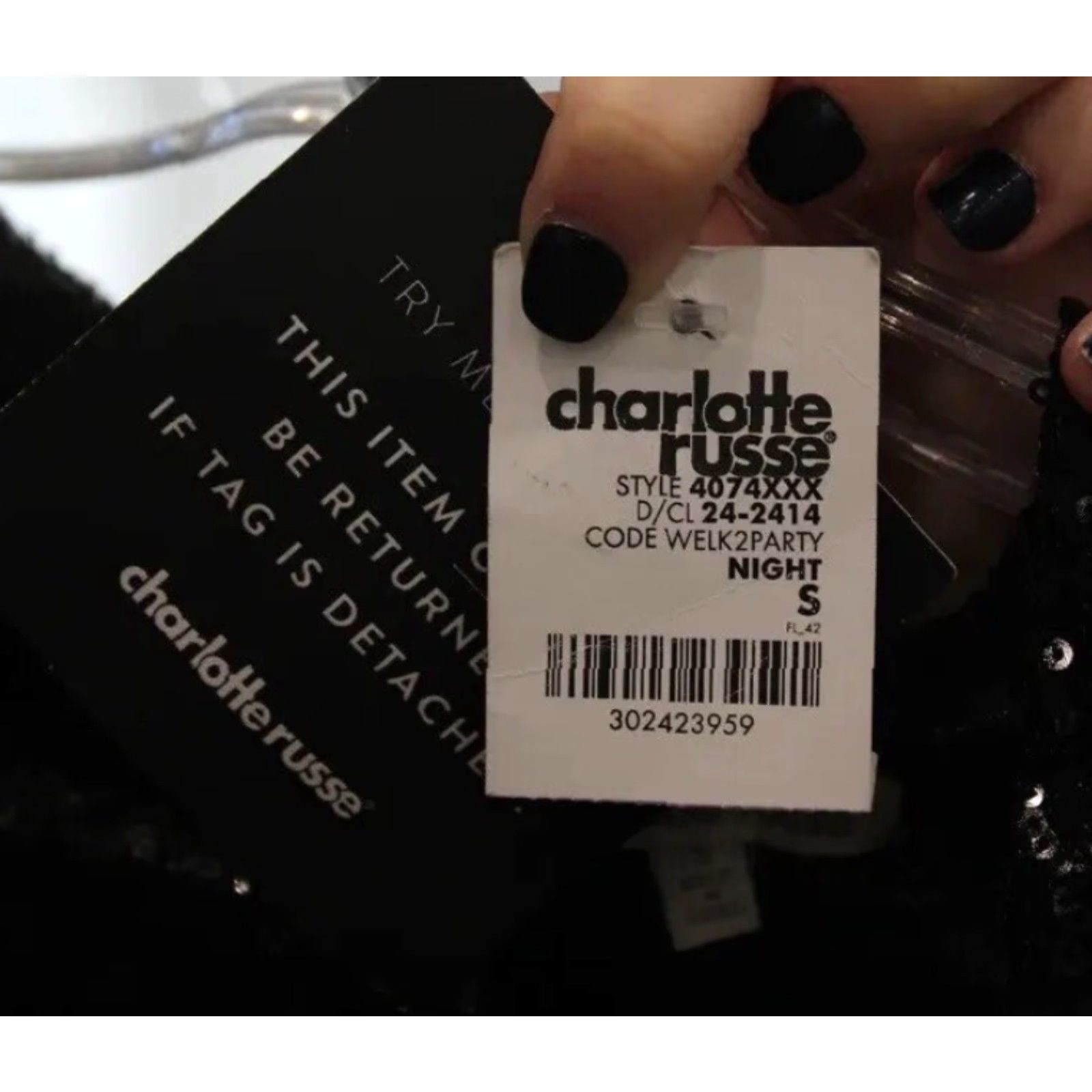 Vintage NEW NWT Women's Charlotte Russe Night Glittery Black Sequin Party Dress Size S Size S / US 4 / IT 40 - 3 Thumbnail