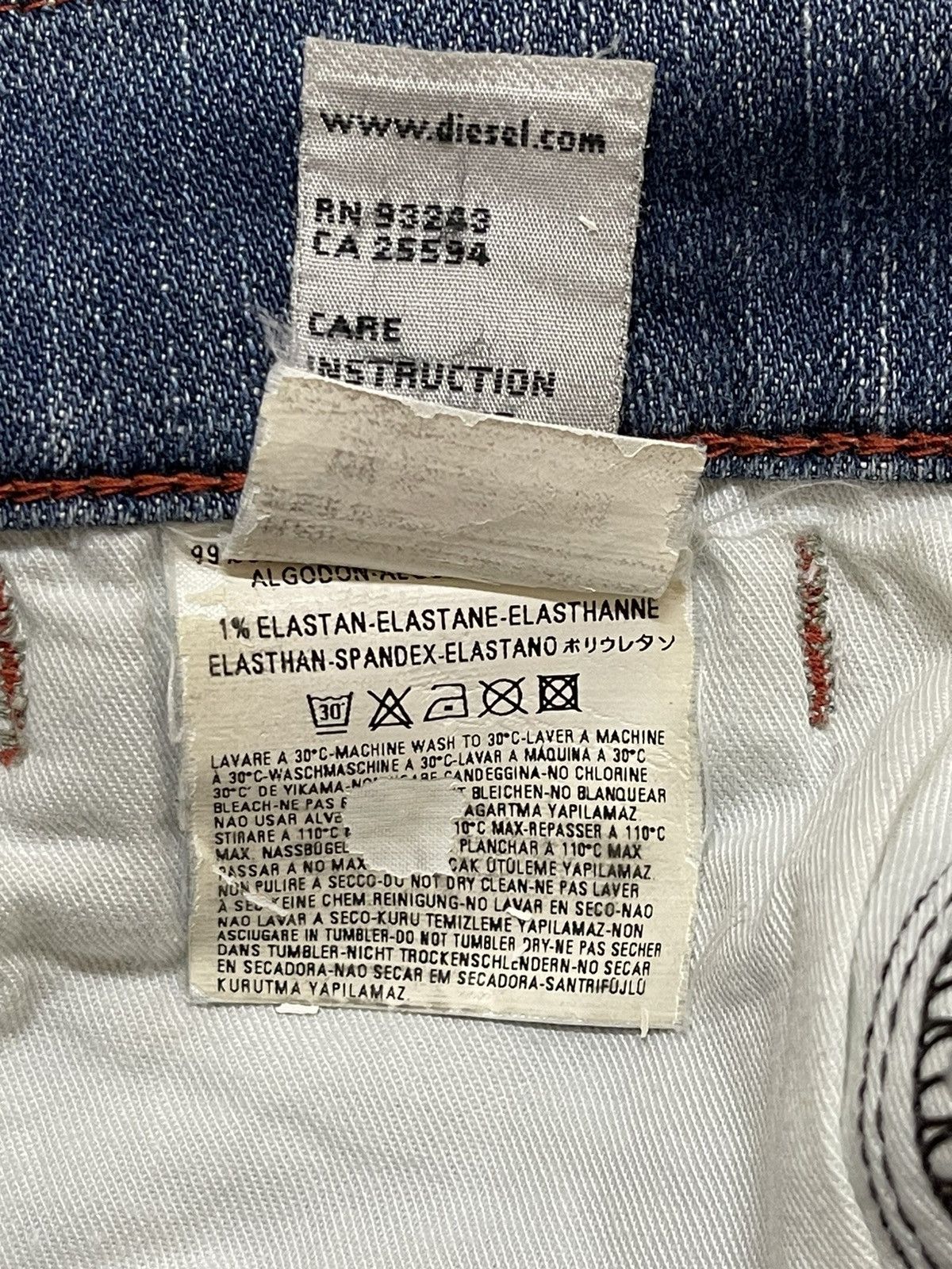 Diesel Vintage Diesel Industry Faded Wash Style Wide Leg Jeans Size US 30 / EU 46 - 10 Thumbnail