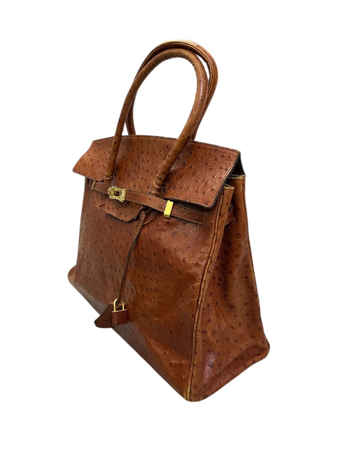 Handmade VINTAGE NAPLA MODE ET JACOMO OSTRICH LEATHER BAG Size ONE SIZE - 4 Thumbnail