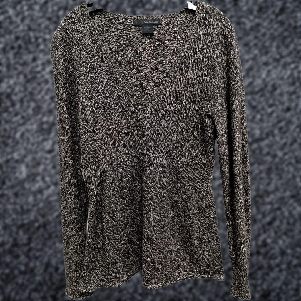 Calvin Klein Calvin Klein Sweater Womens Large Gray Y2K Minimalist Capsule Pullover Casual Size L / US 10 / IT 46 - 1 Thumbnail