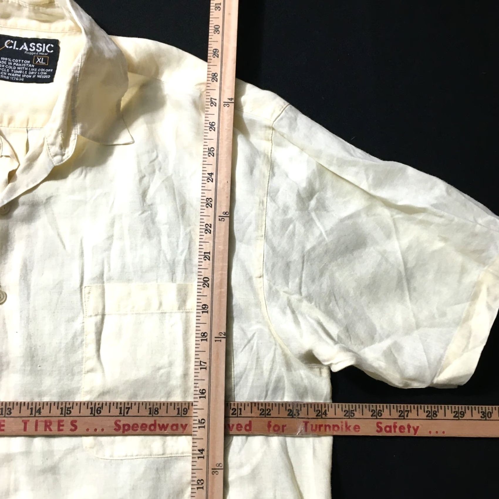 Vintage CLASSIC Rugged Outdoor Wear Cotton Button-Up Shirt Mens XL Yellow Beige Pocket Short Sleeve Size US XL / EU 56 / 4 - 3 Thumbnail