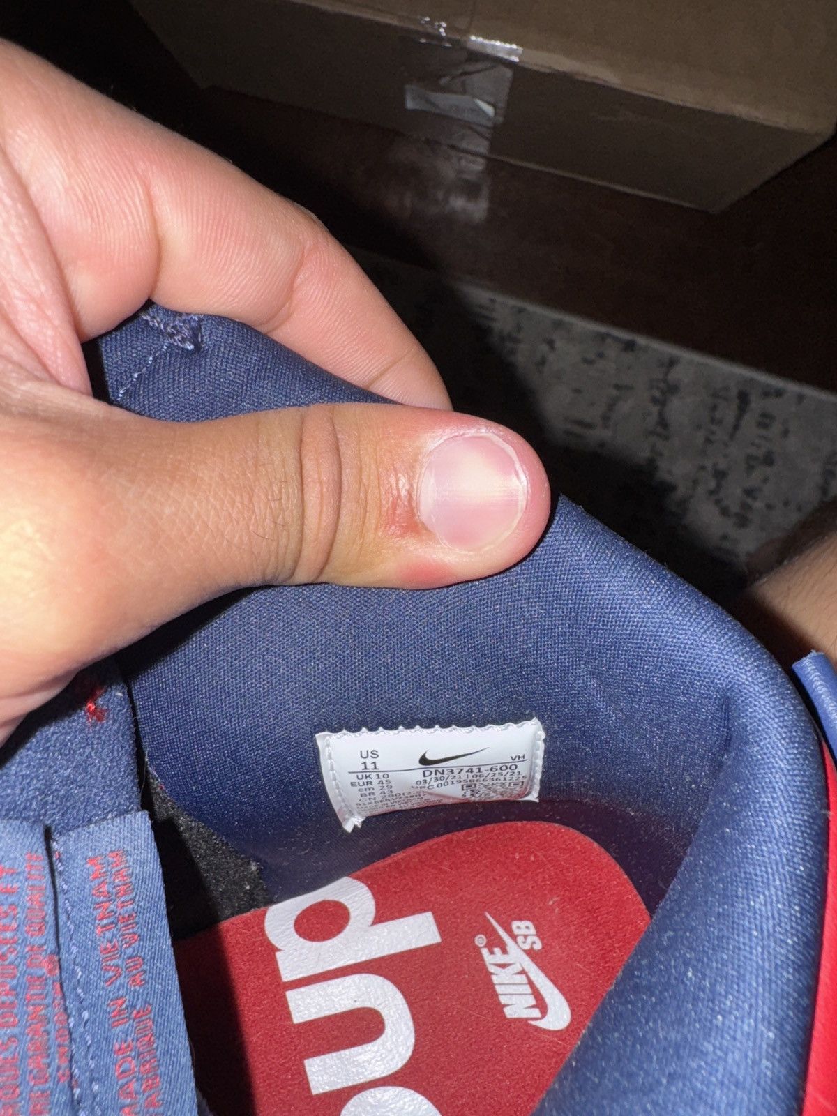 Nike × Supreme Nike SB Dunk High Supreme By Any Means Navy Size US 11 / EU 44 - 3 Thumbnail