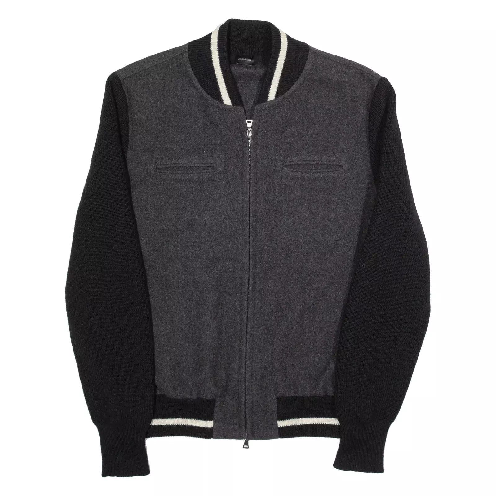 Jil Sander JIL SANDER 2000’s Wool Varsity Jacket riri Zipper Size S / US 4 / IT 40 - 1 Thumbnail
