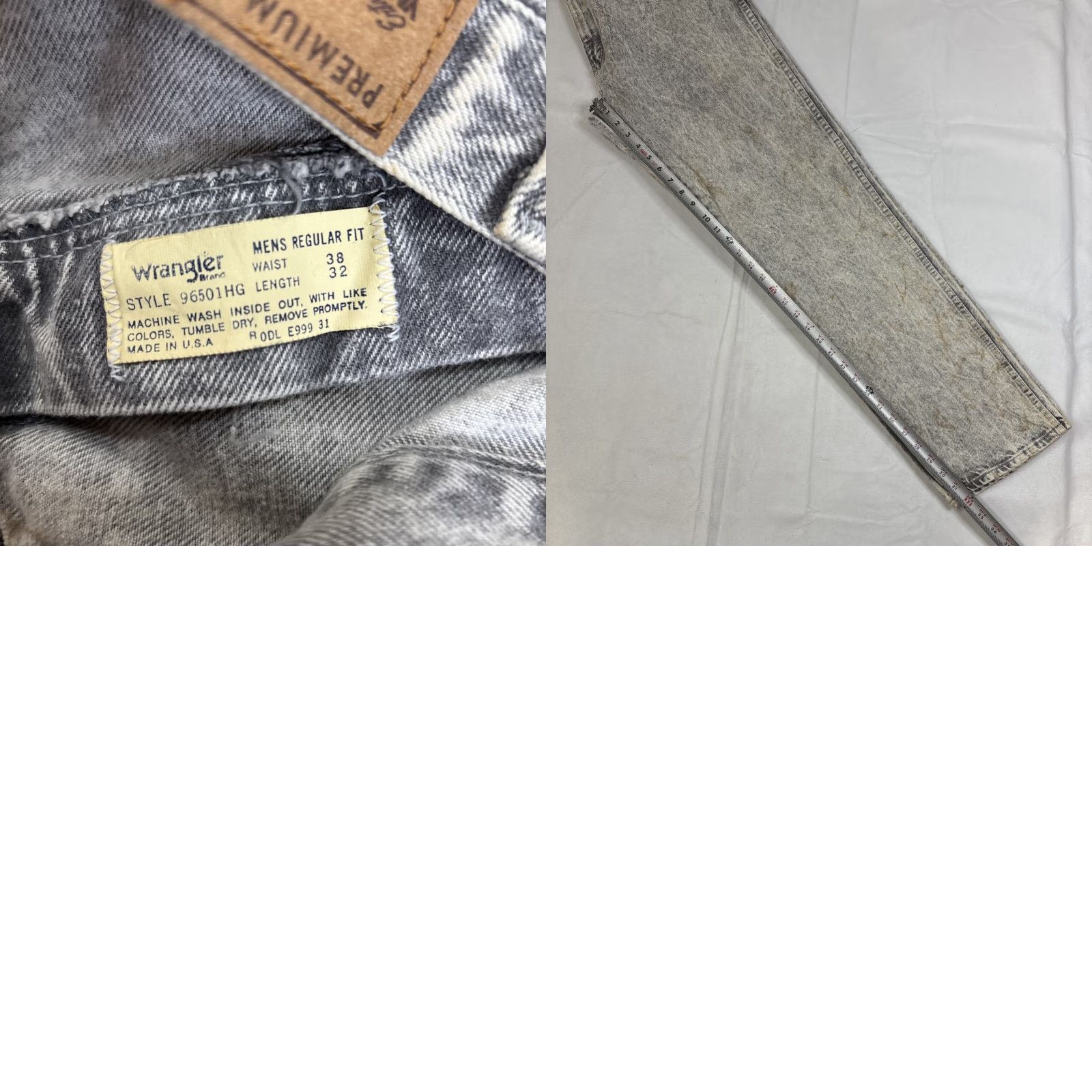 Wrangler VINTAGE Wrangler Jeans Men’s 38x32 Gray Acid Wash NWT 90s Deadstock Straight Jeans Mens Size US 38 / EU 54 - 8 Thumbnail