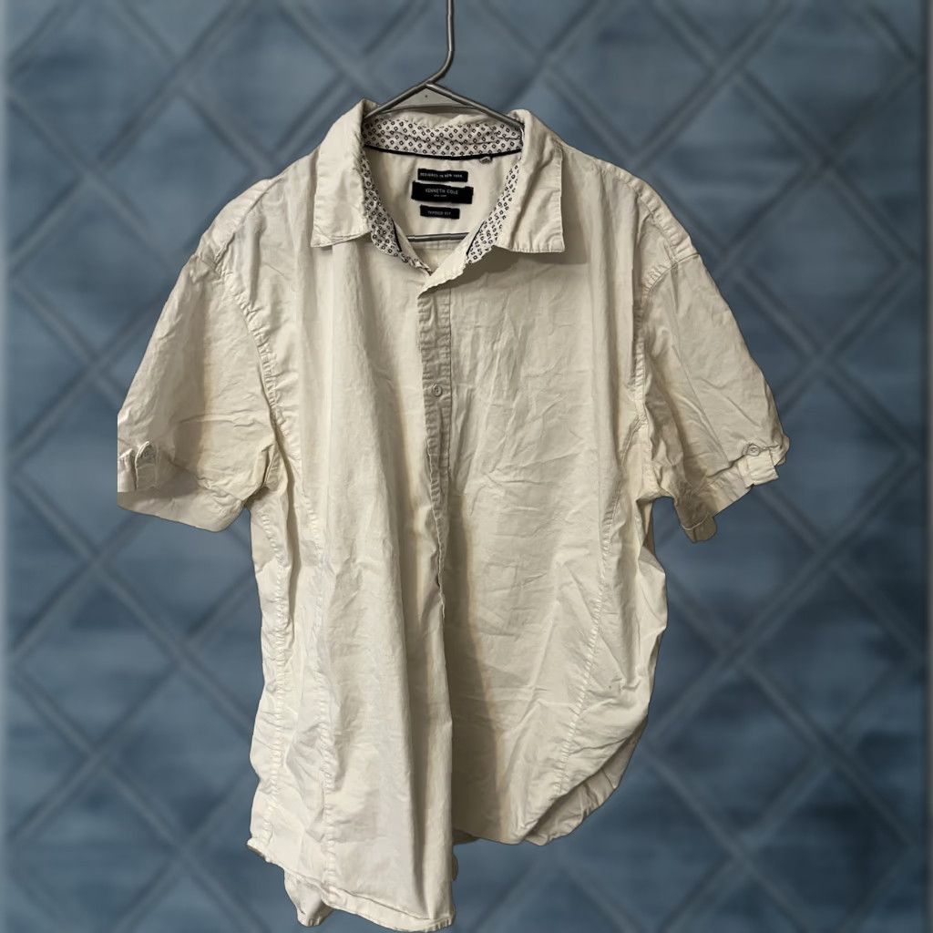 Kenneth Cole Kenneth Cole Men's Casual Button-Down Shirt White 2X Classic Fit Size US XXL / EU 58 / 5 - 1 Thumbnail