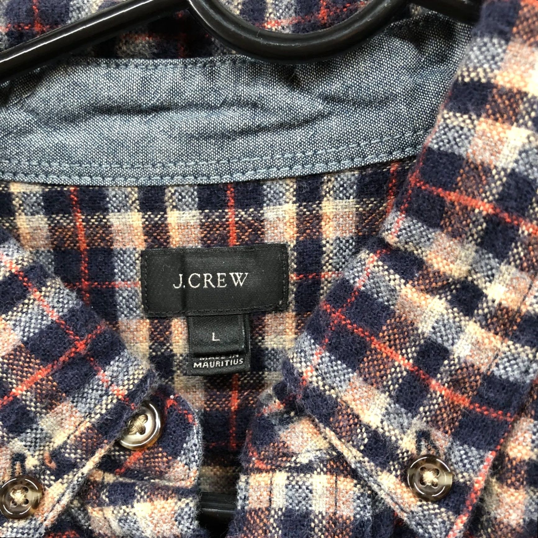J.Crew J. Crew Flannel Shirt Mens L Elbow Patch Brown Blue Plaid Long Sleeve Shirt Mens L Brown Blue Plaid Shirt Size US L / EU 52-54 / 3 - 5 Thumbnail