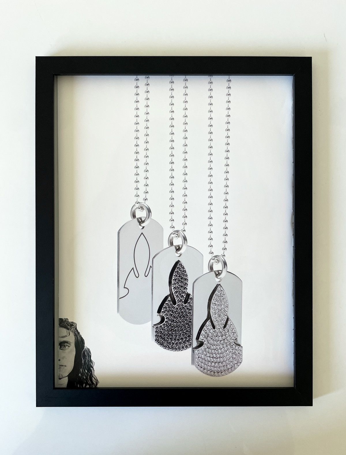 Chrome Hearts dog tags photo Poster framed 9x11